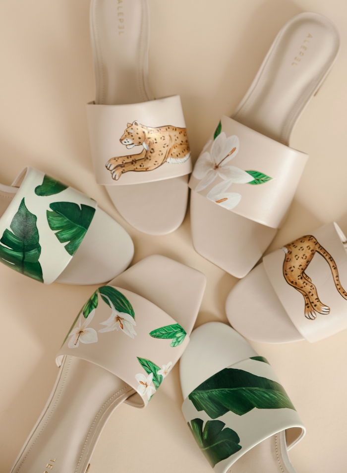 Green Palms White Slide