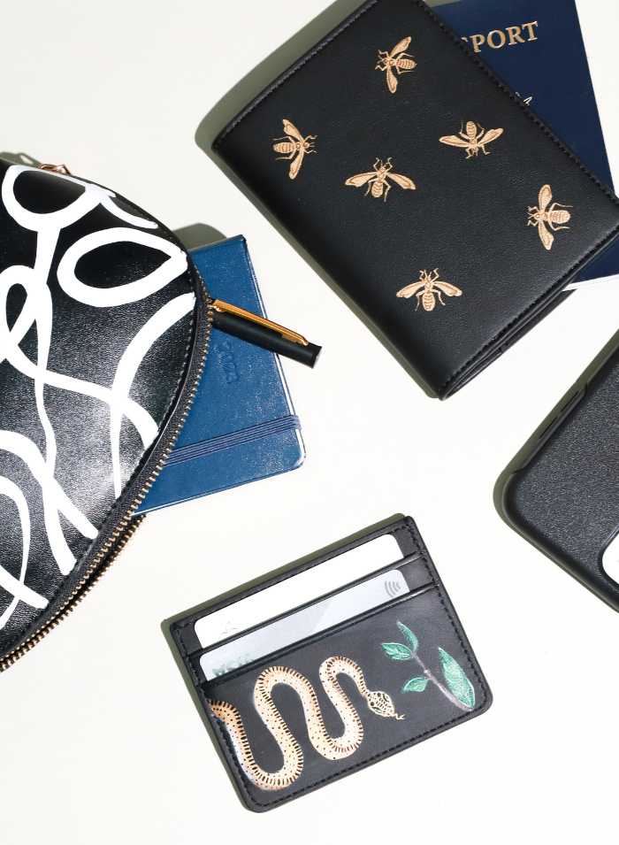 Metallic Bees Passport Holder