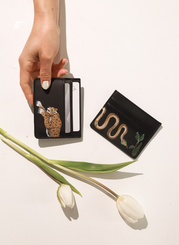 Leopard Black Cardholder