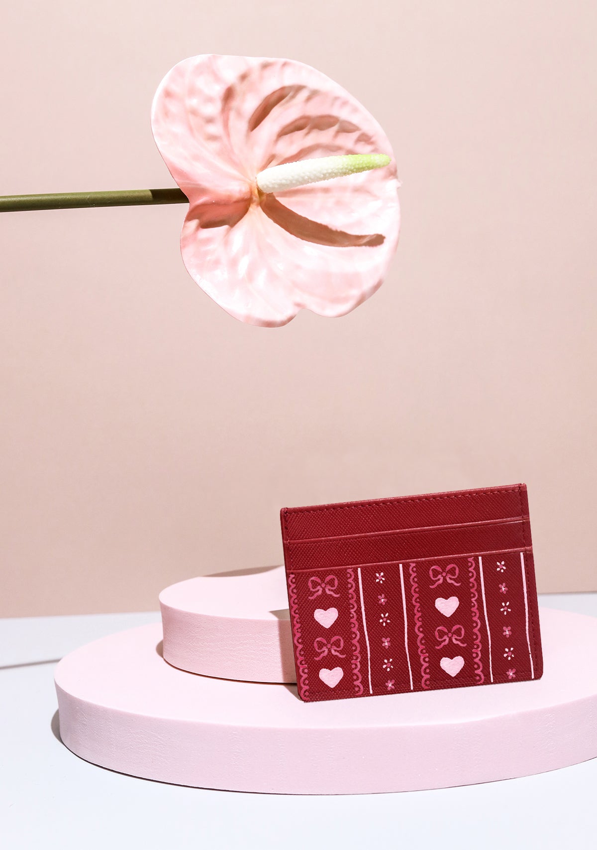 Hearts and Bows Red Cardholder