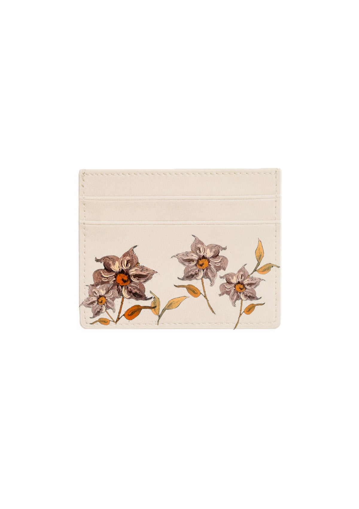 Caramel Florals Beige Cardholder
