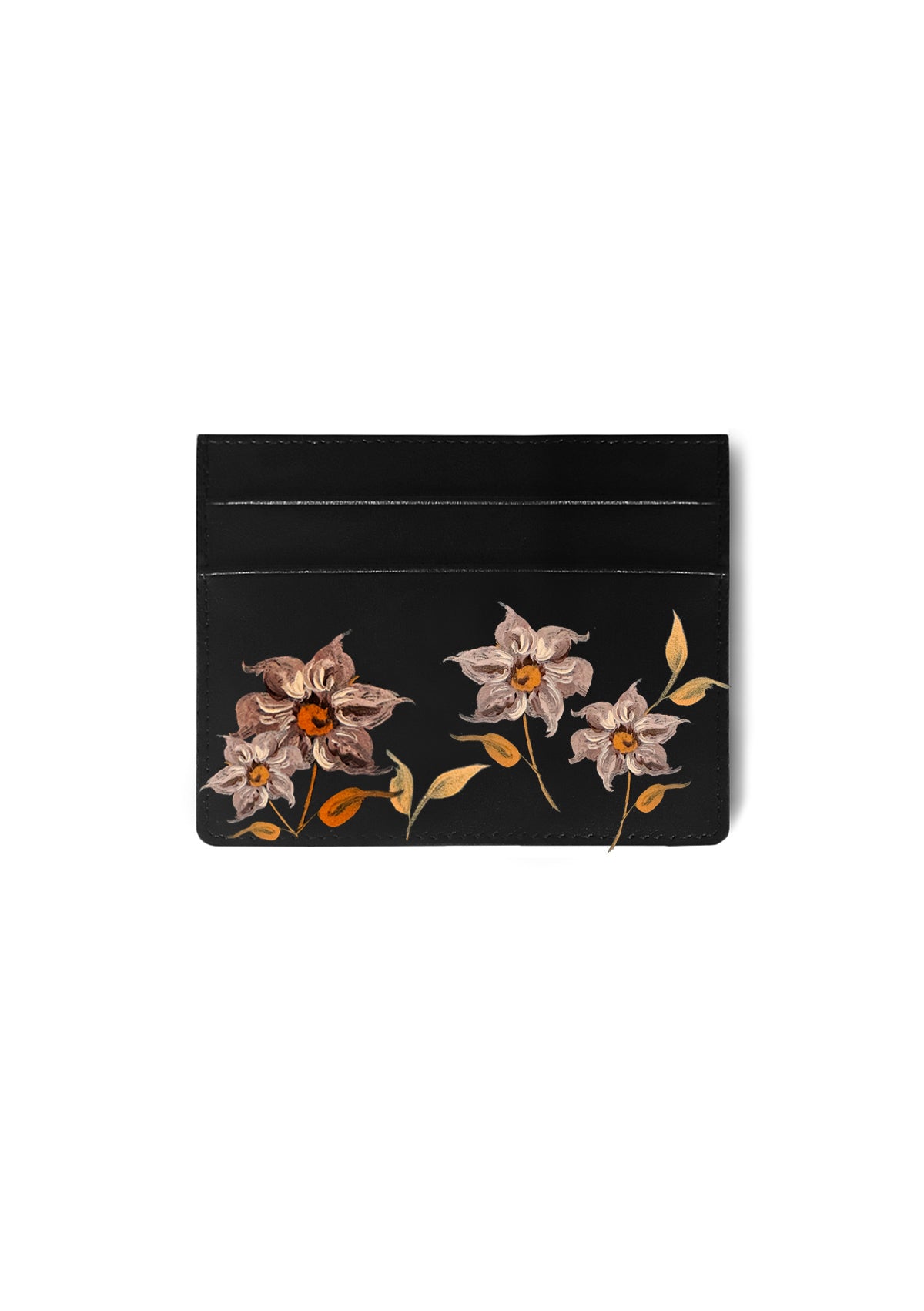 Caramel Florals Black Cardholder