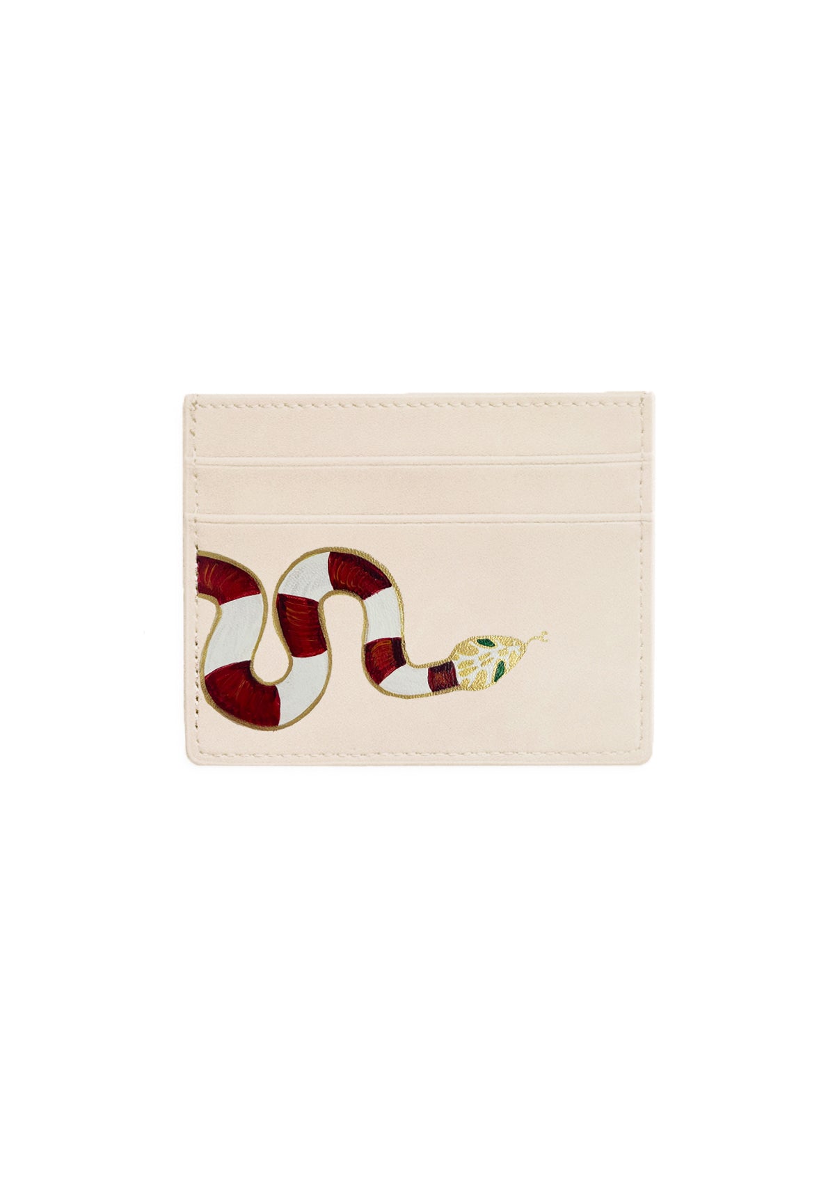 Gold Snake Beige Cardholder