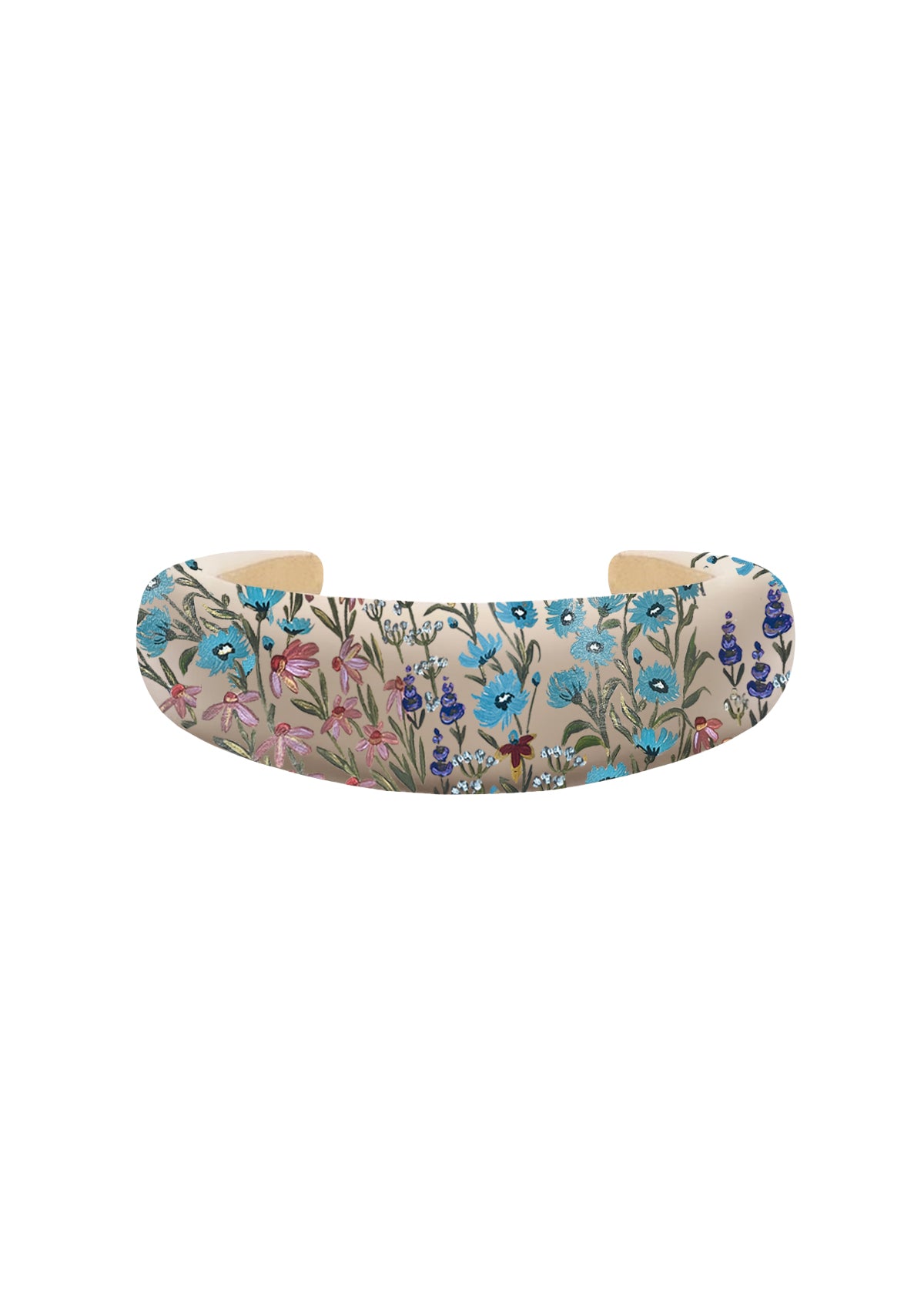 Floral Print Beige Headband