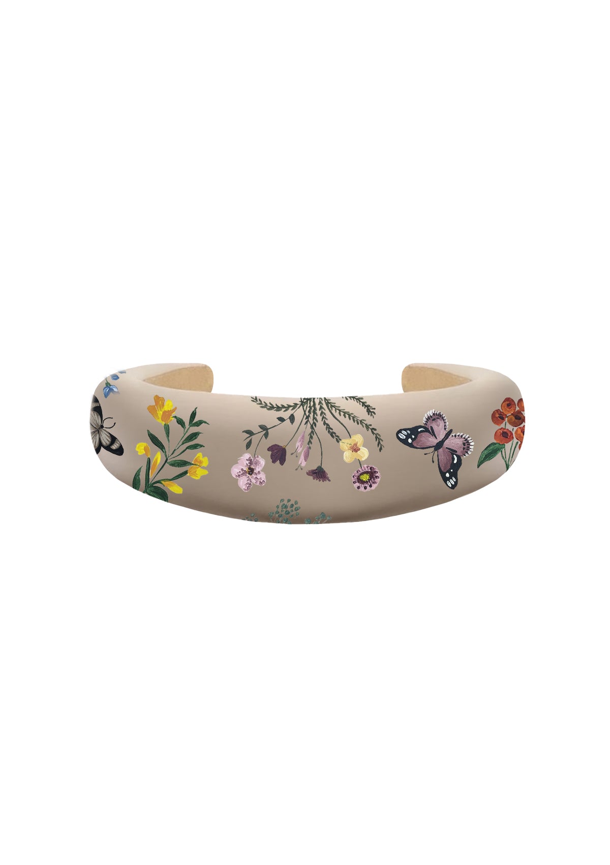 Pressed Flowers Beige Headband