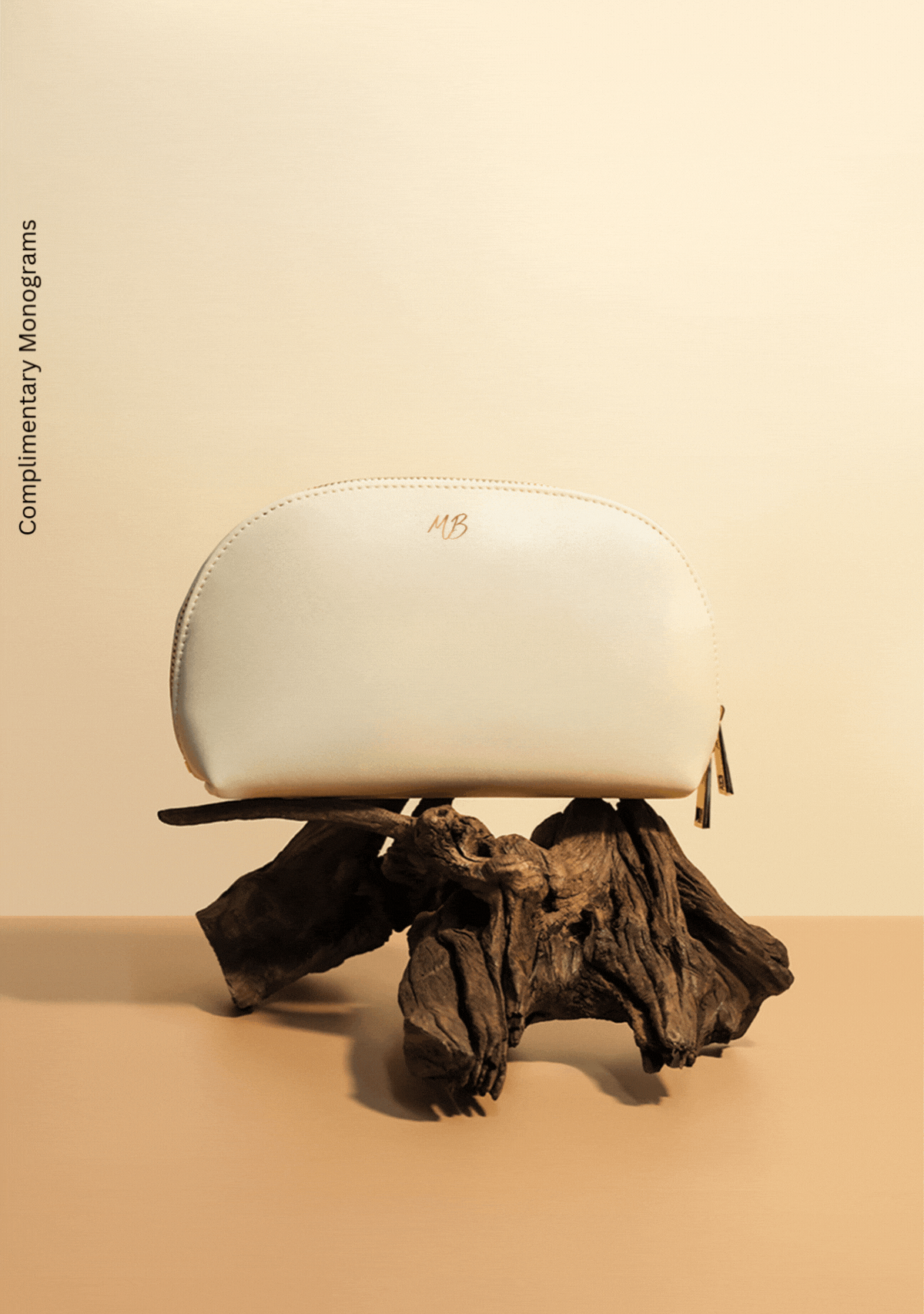 Mushrooms Beige Makeup Bag