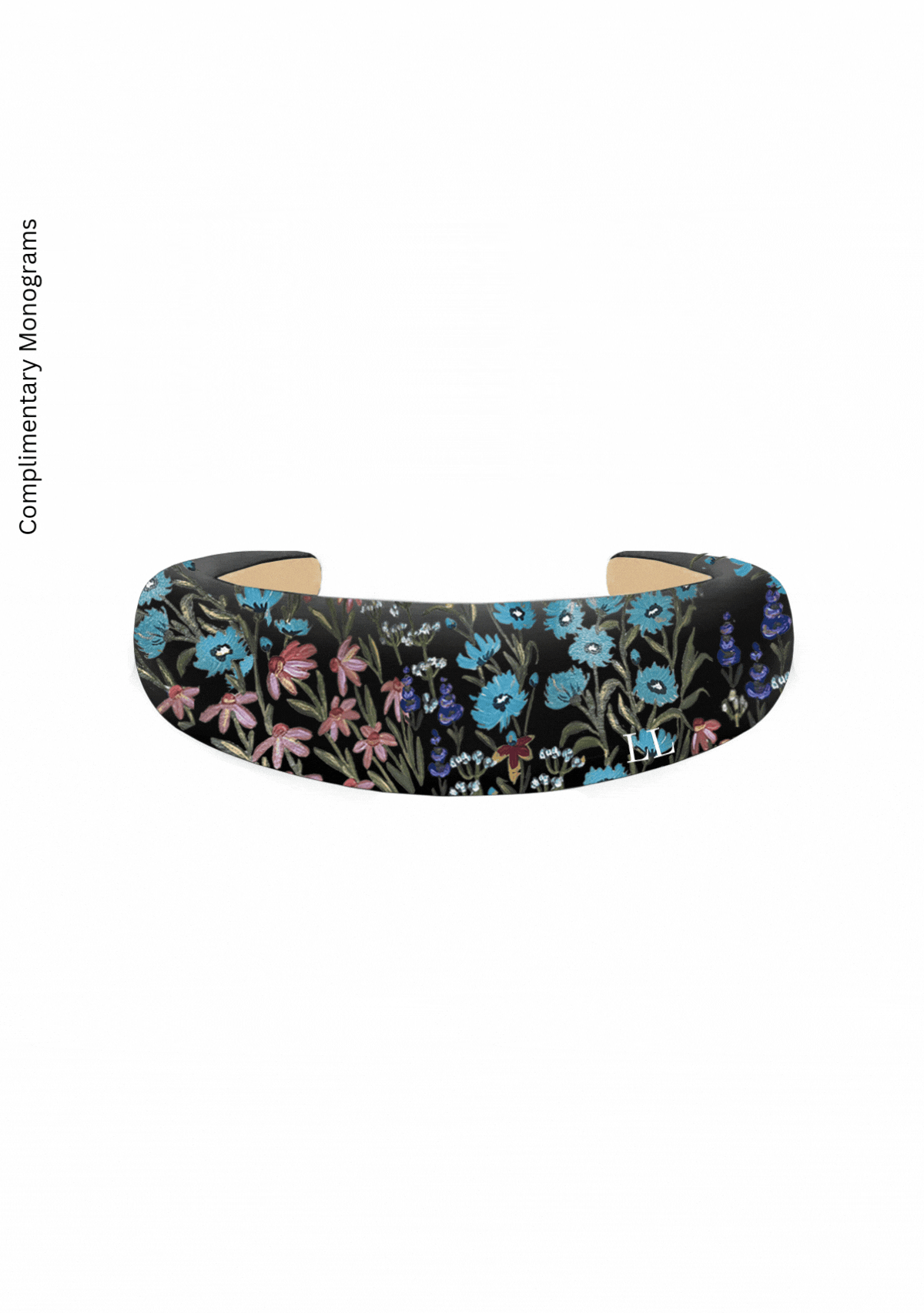 Floral Print Black Headband