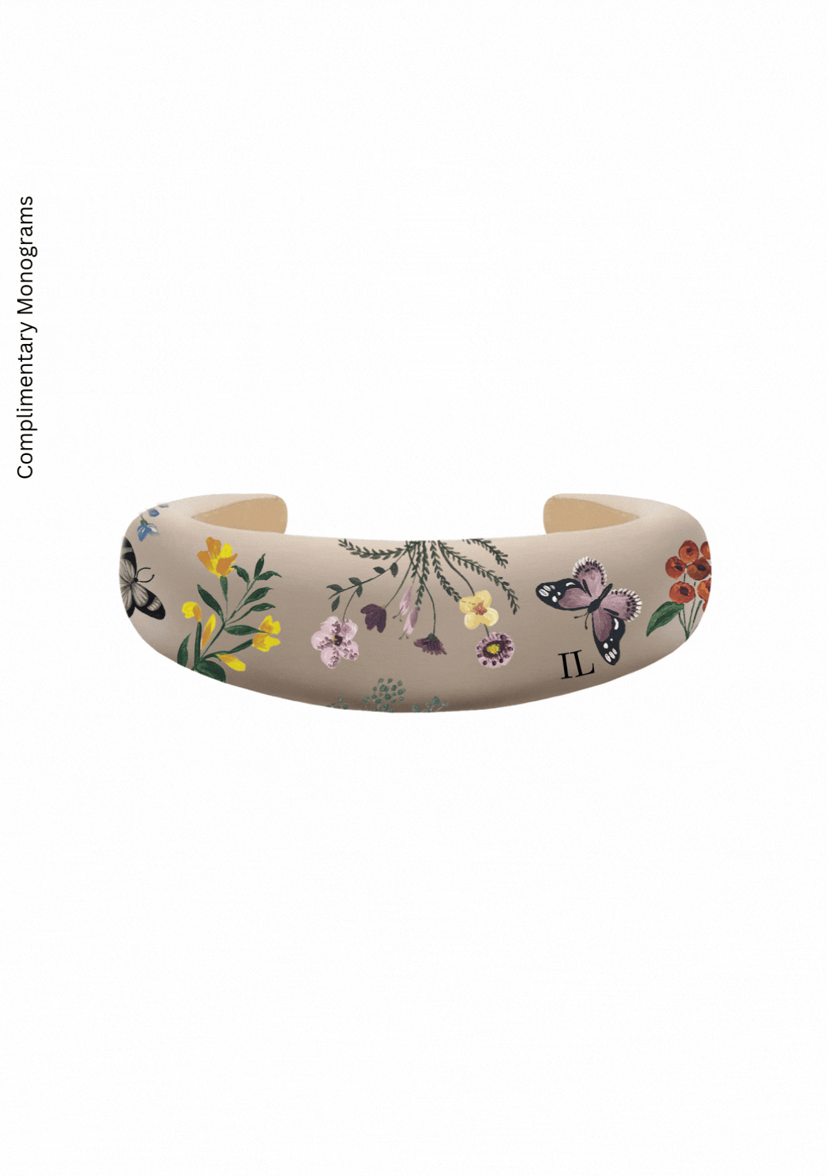 Pressed Flowers Beige Headband