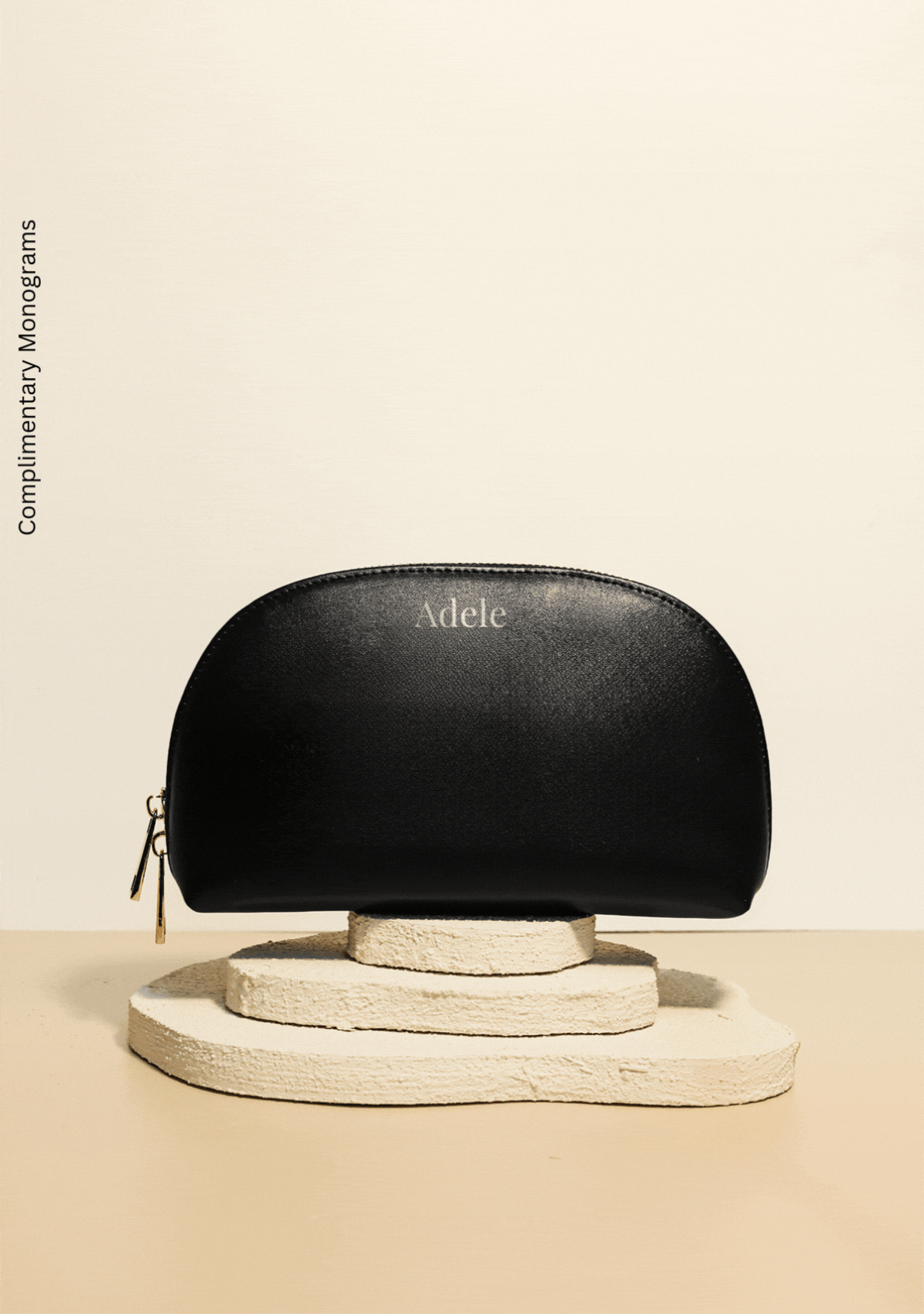 Bridal Bouquet Black Makeup Bag