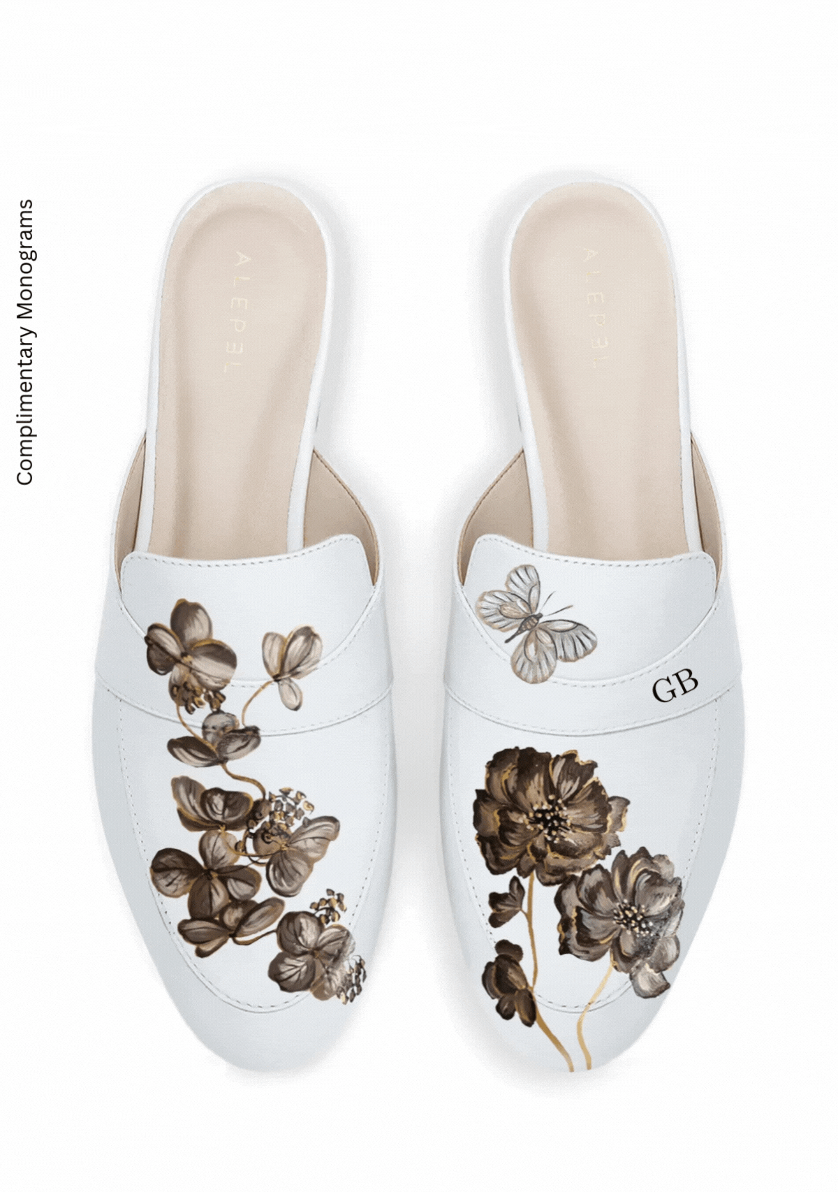 Coffee Flowers White Mule