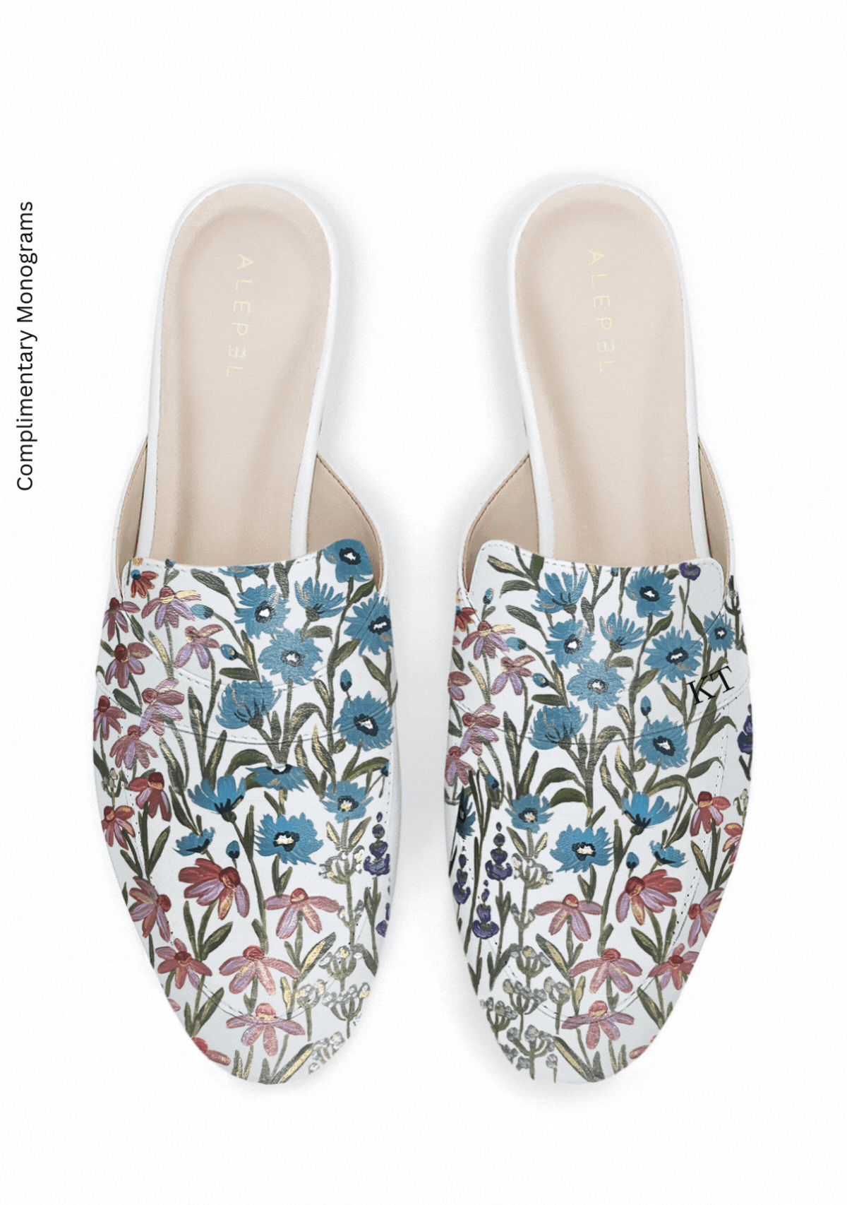 Floral Print White Mule