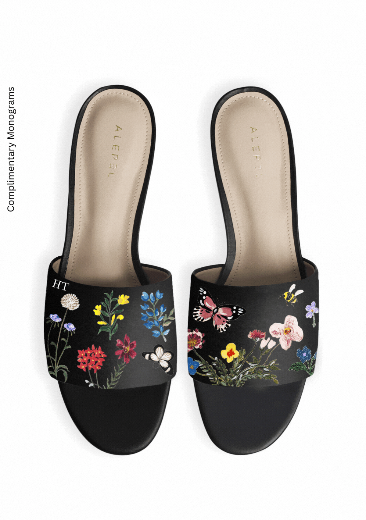 Pressed Flowers Black Slide