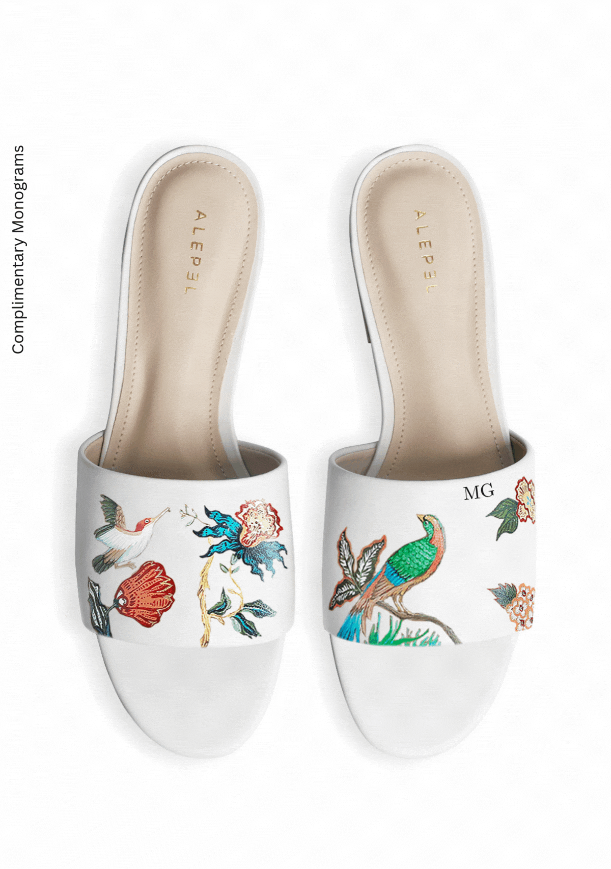Bird Floral White Slide