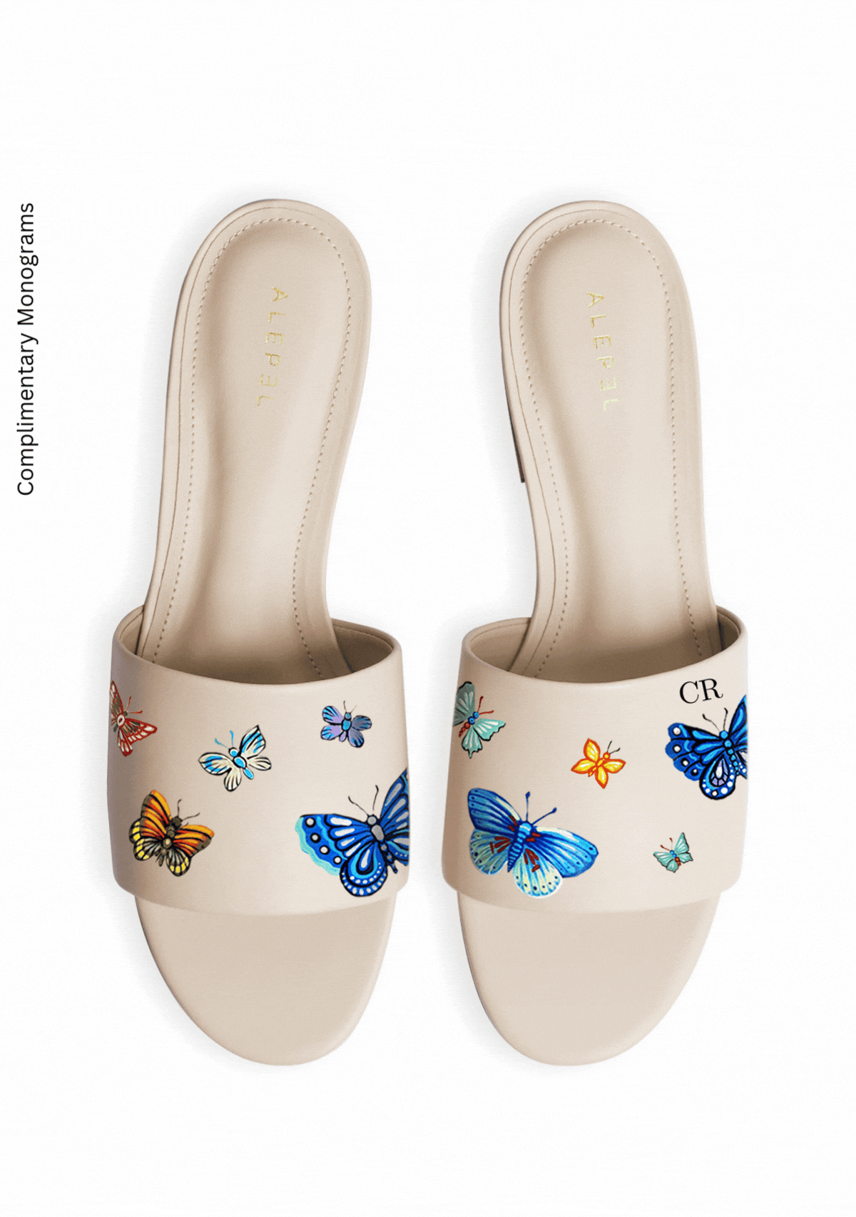 Butterflies Beige Slide