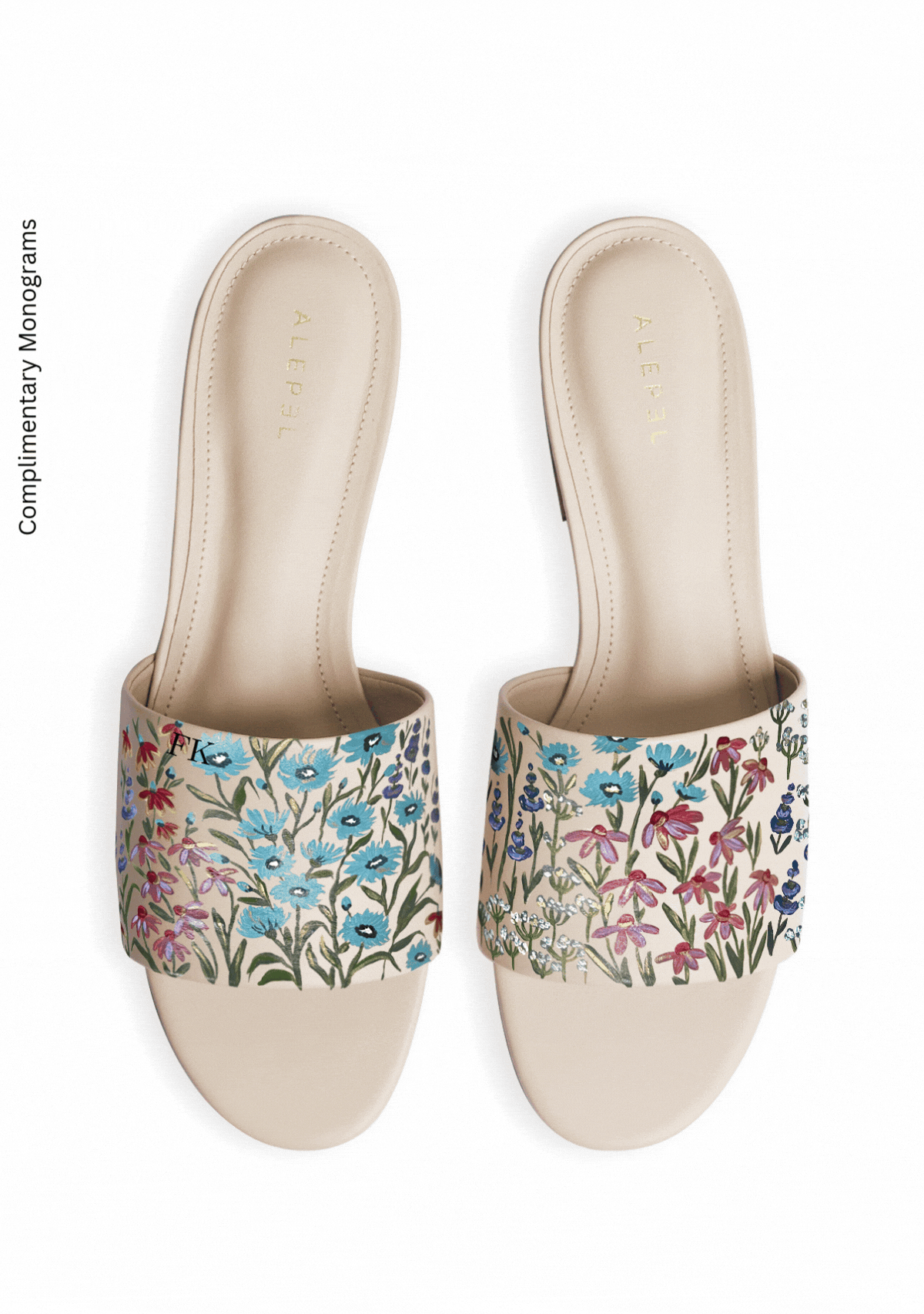 Floral Print Beige Slide