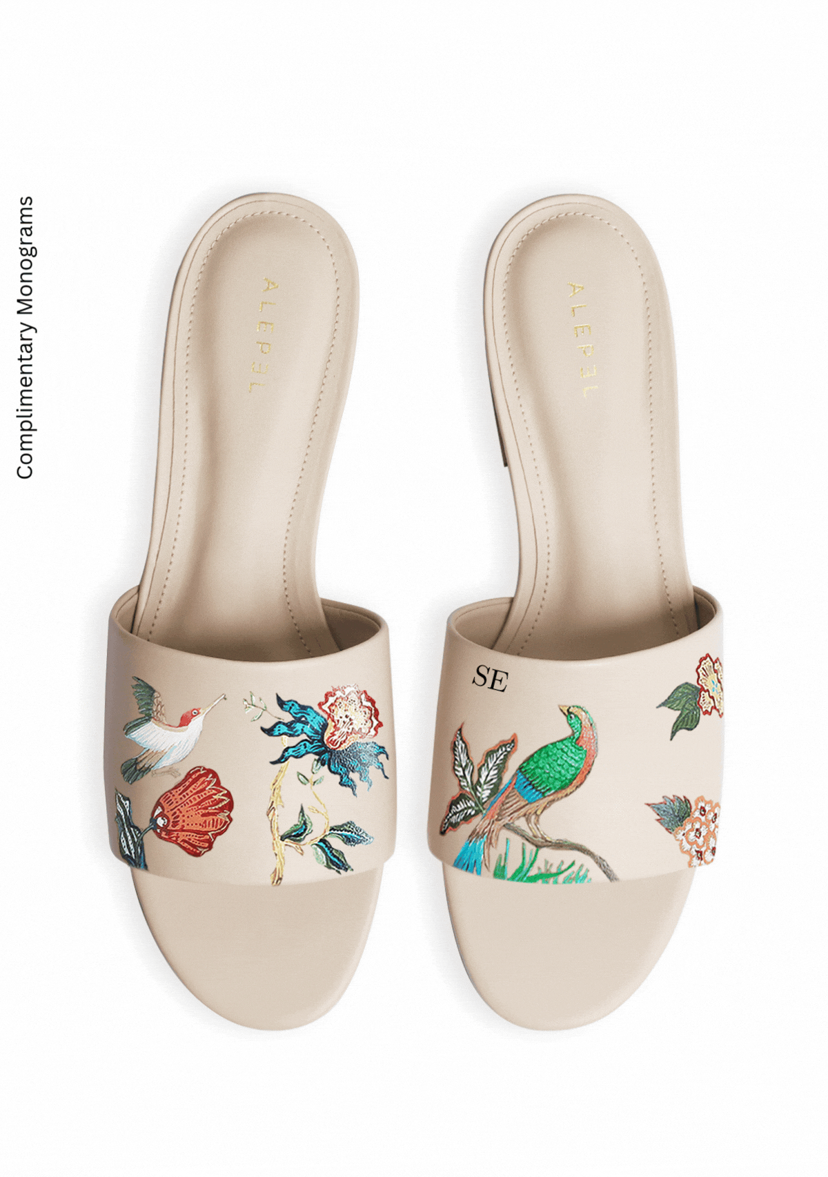 Bird Floral Beige Slide