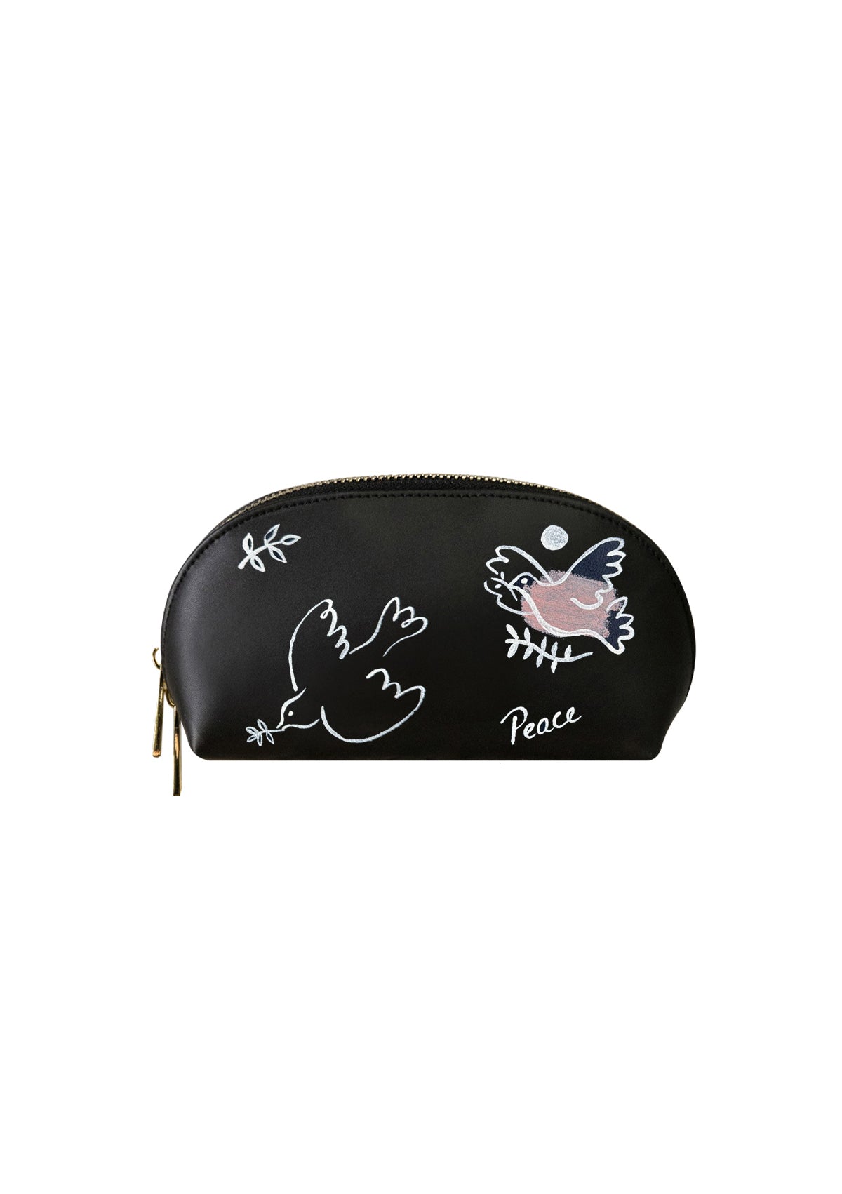 Peace Wings Black Makeup Bag
