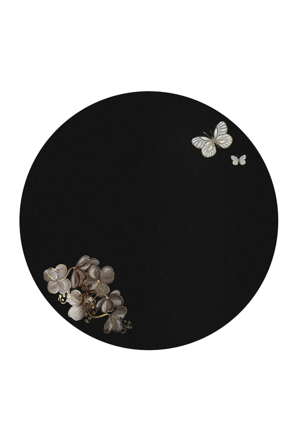Coffee Flowers Black Placemat