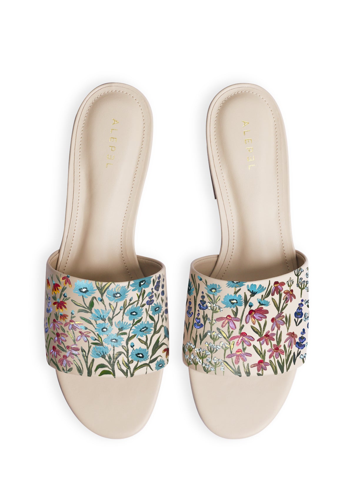 Floral Print Beige Slide