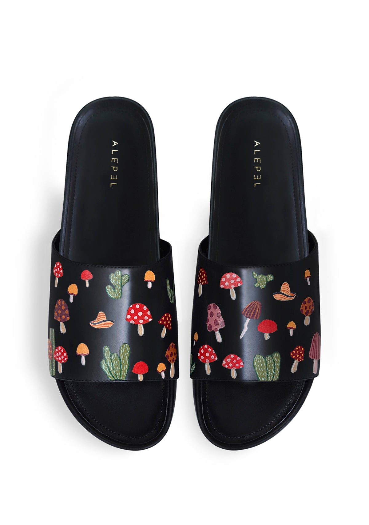 Mushrooms Black Slip On