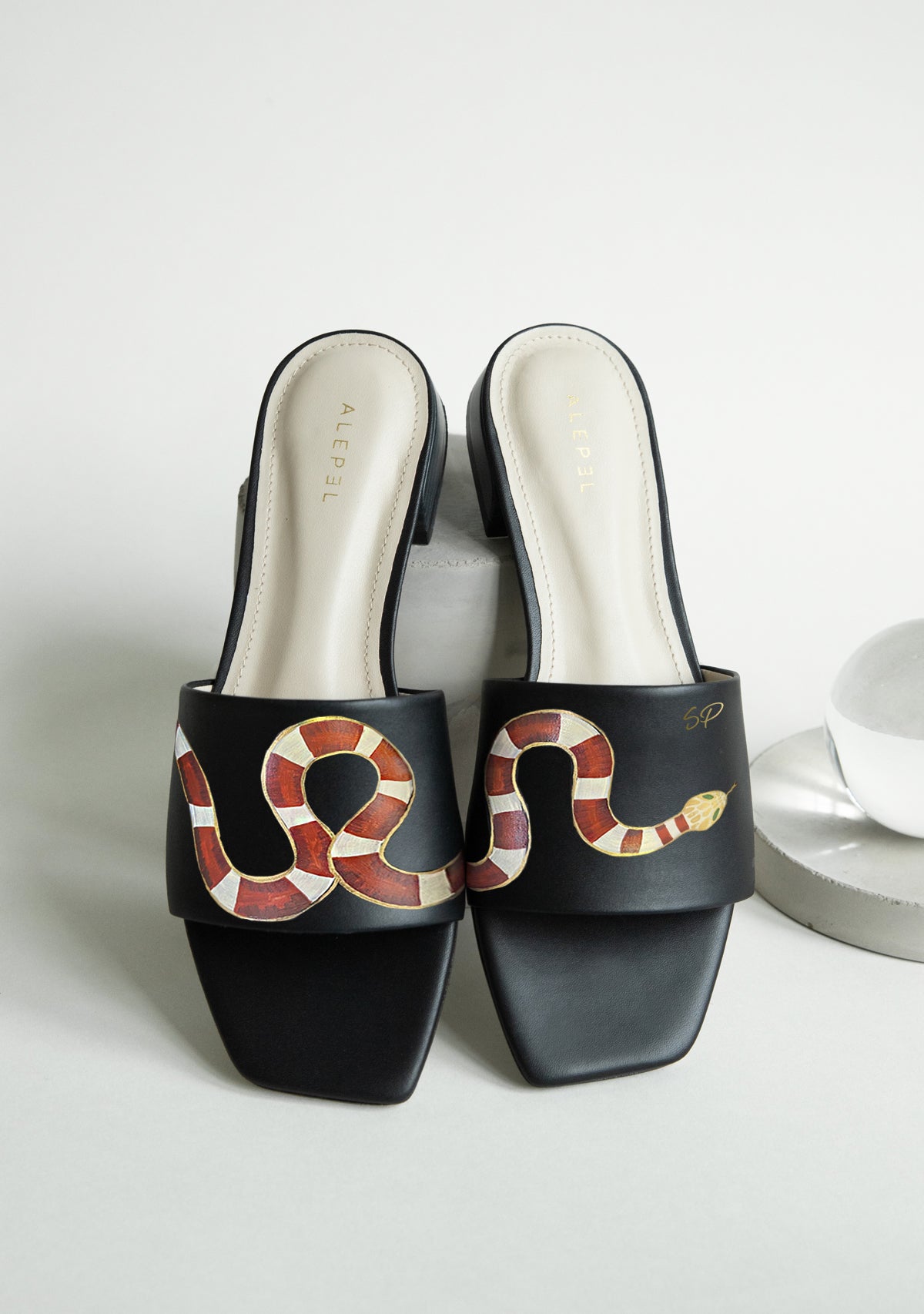 Gold Snake Black Square