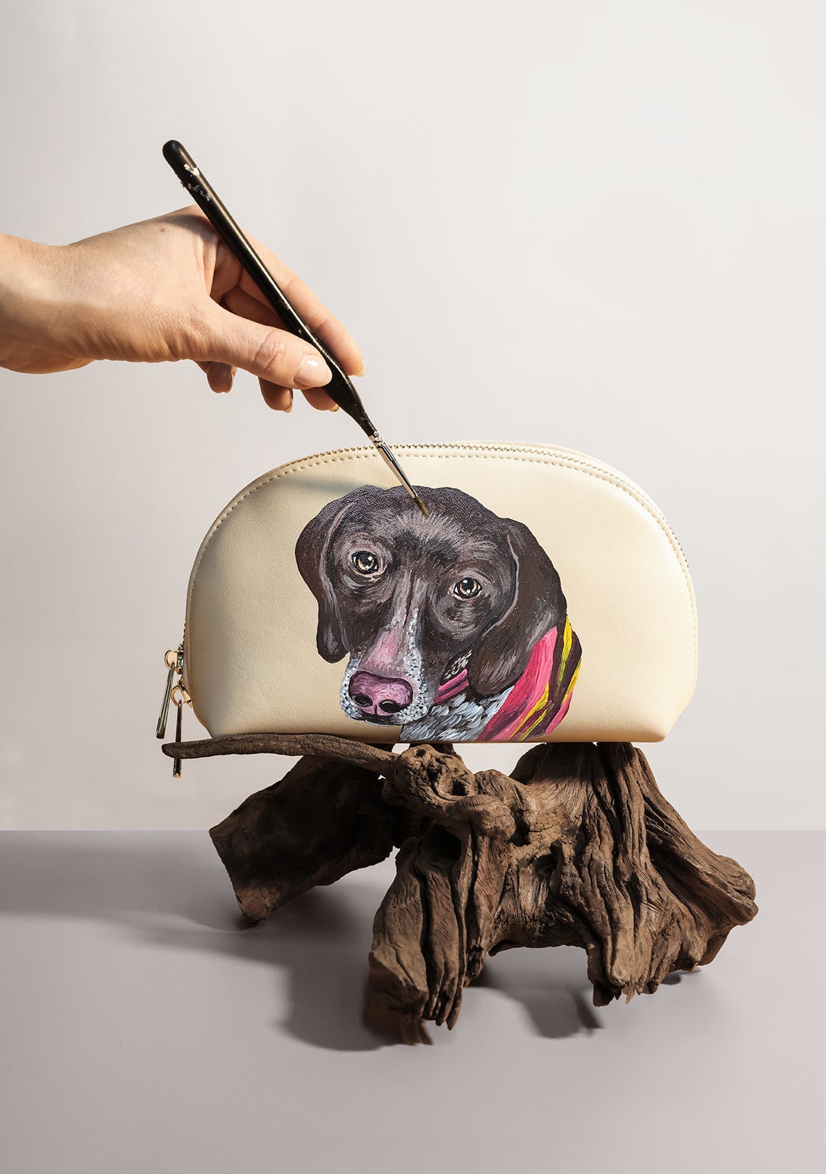 Beige Makeup Bag Custom Design - ALEPEL