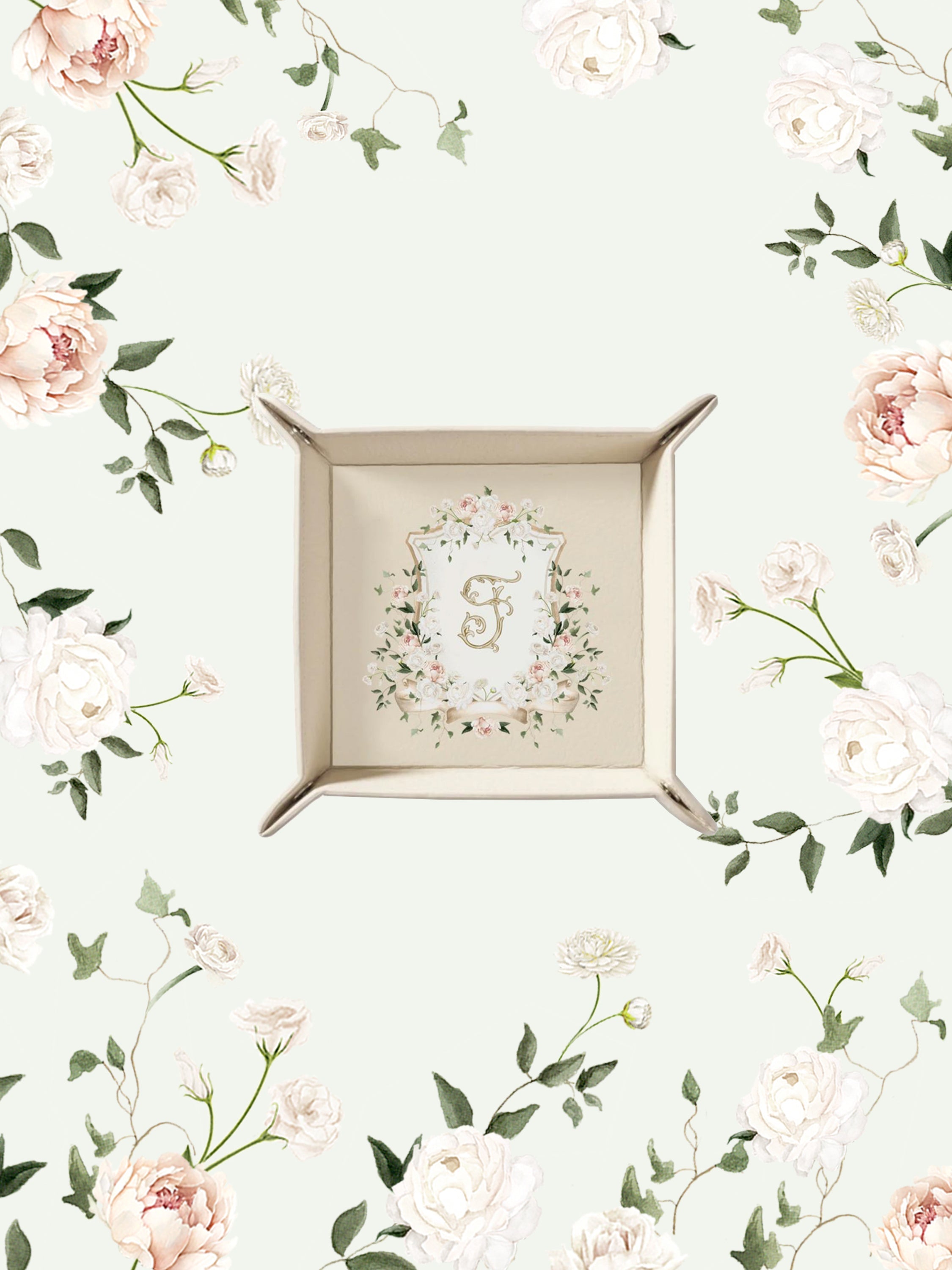 Blush Crest Beige Tray | Bridal by Emily Mayne Studio x ALEPEL - ALEPEL