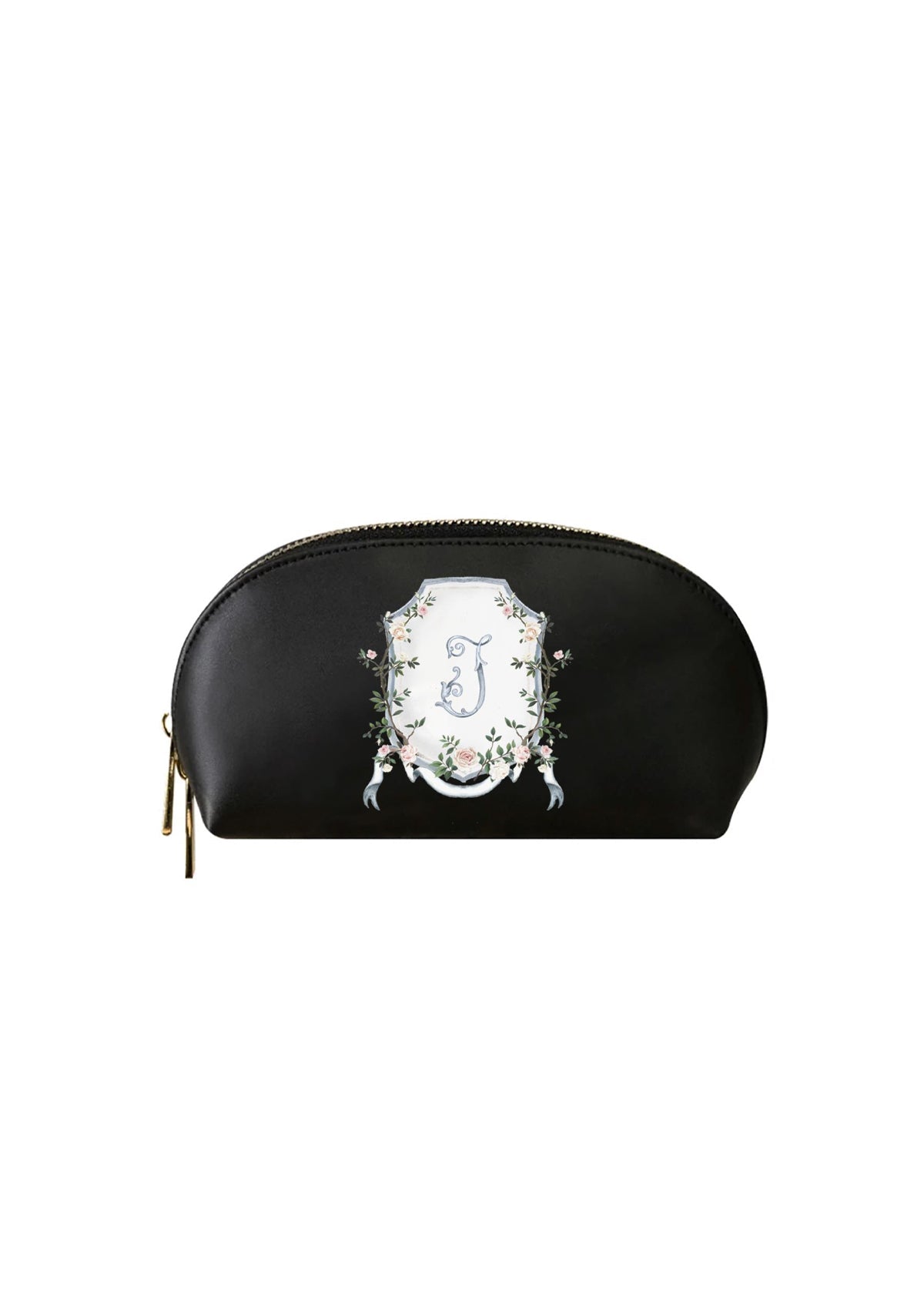 Chinoiserie Crest Black Makeup Bag | Bridal by Emily Mayne Studio x ALEPEL - ALEPEL