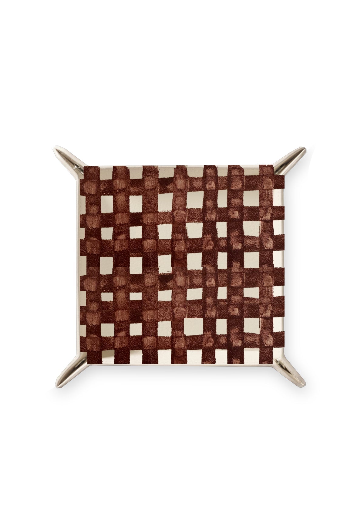 Chocolate Grid Beige Tray - ALEPEL