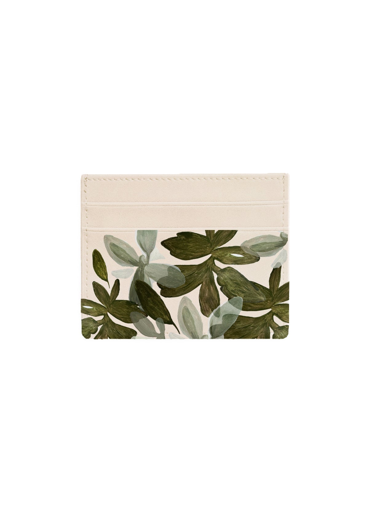 Fantasy Leaves Beige Cardholder - ALEPEL