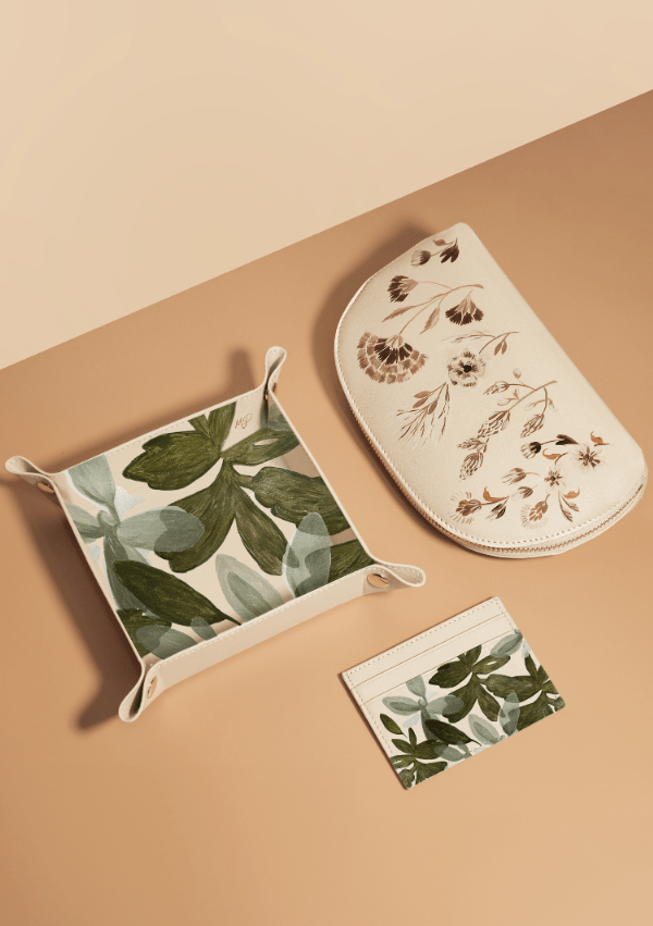 Fantasy Leaves Beige Tray - ALEPEL