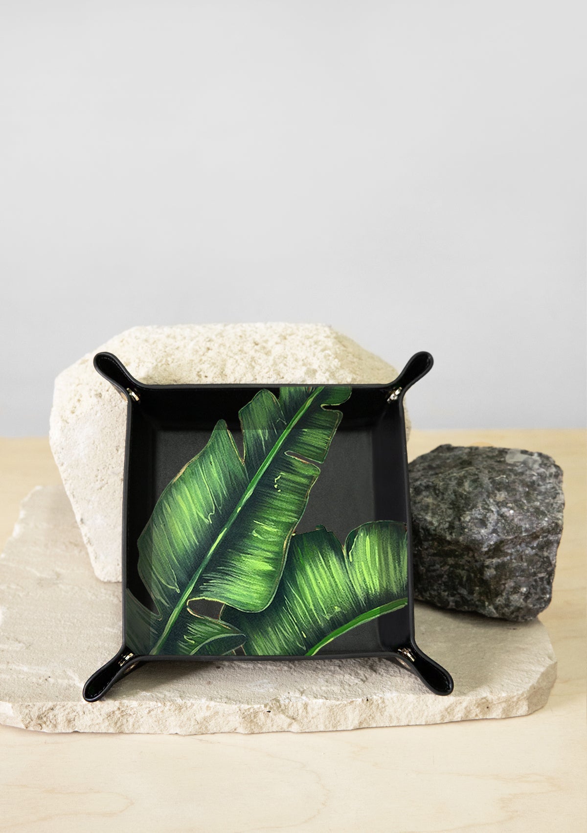 Green Palms Black Tray - ALEPEL