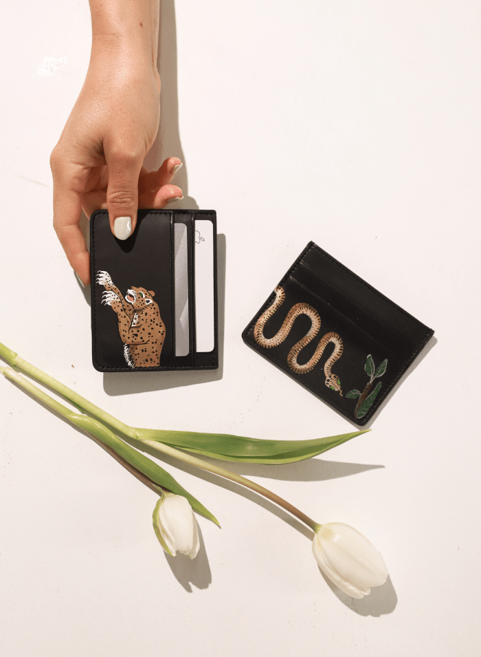 Leopard Black Cardholder - ALEPEL