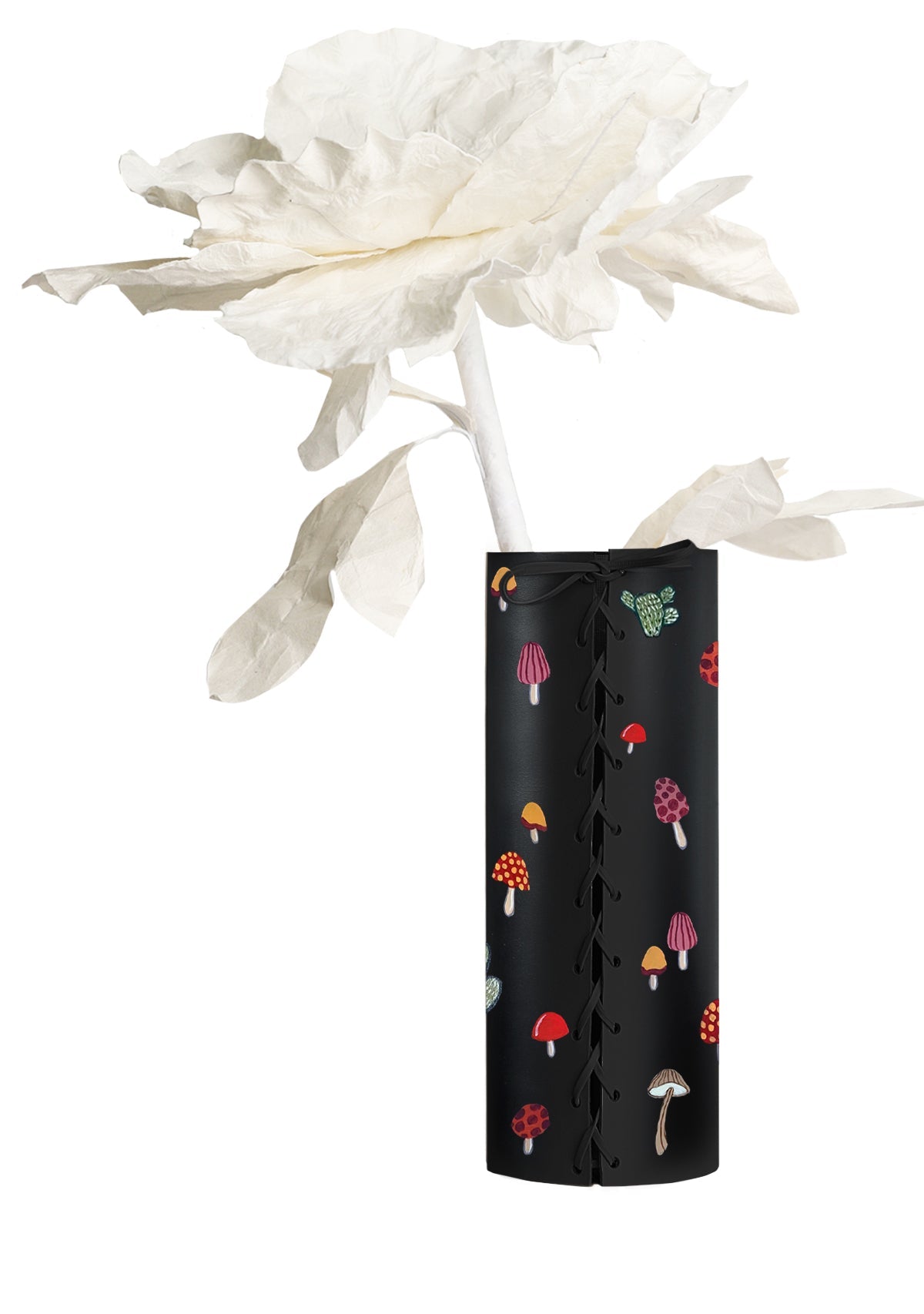 Mushrooms Black Vase - ALEPEL