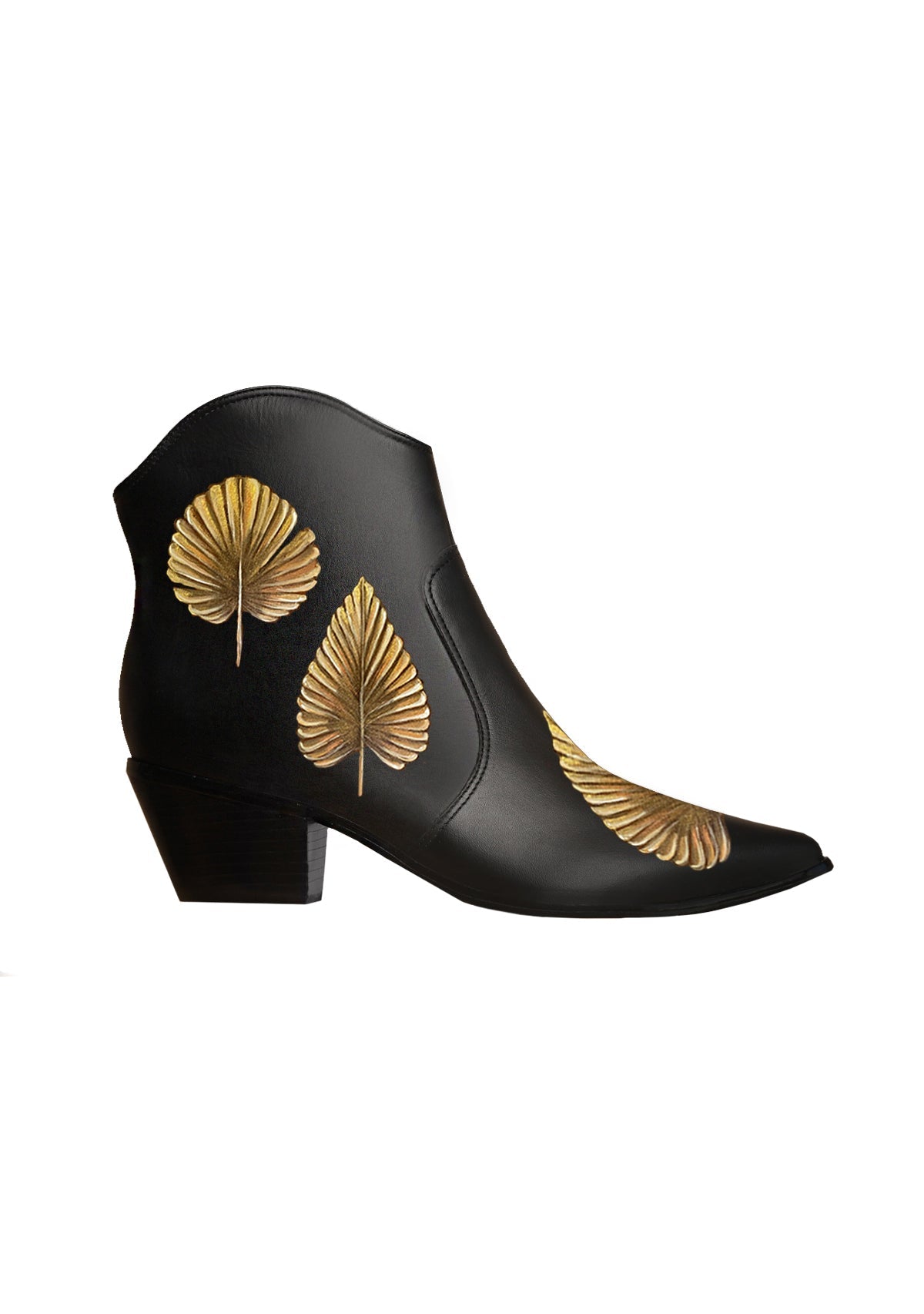 Pampa Leaves Black Cowboy Boot - ALEPEL
