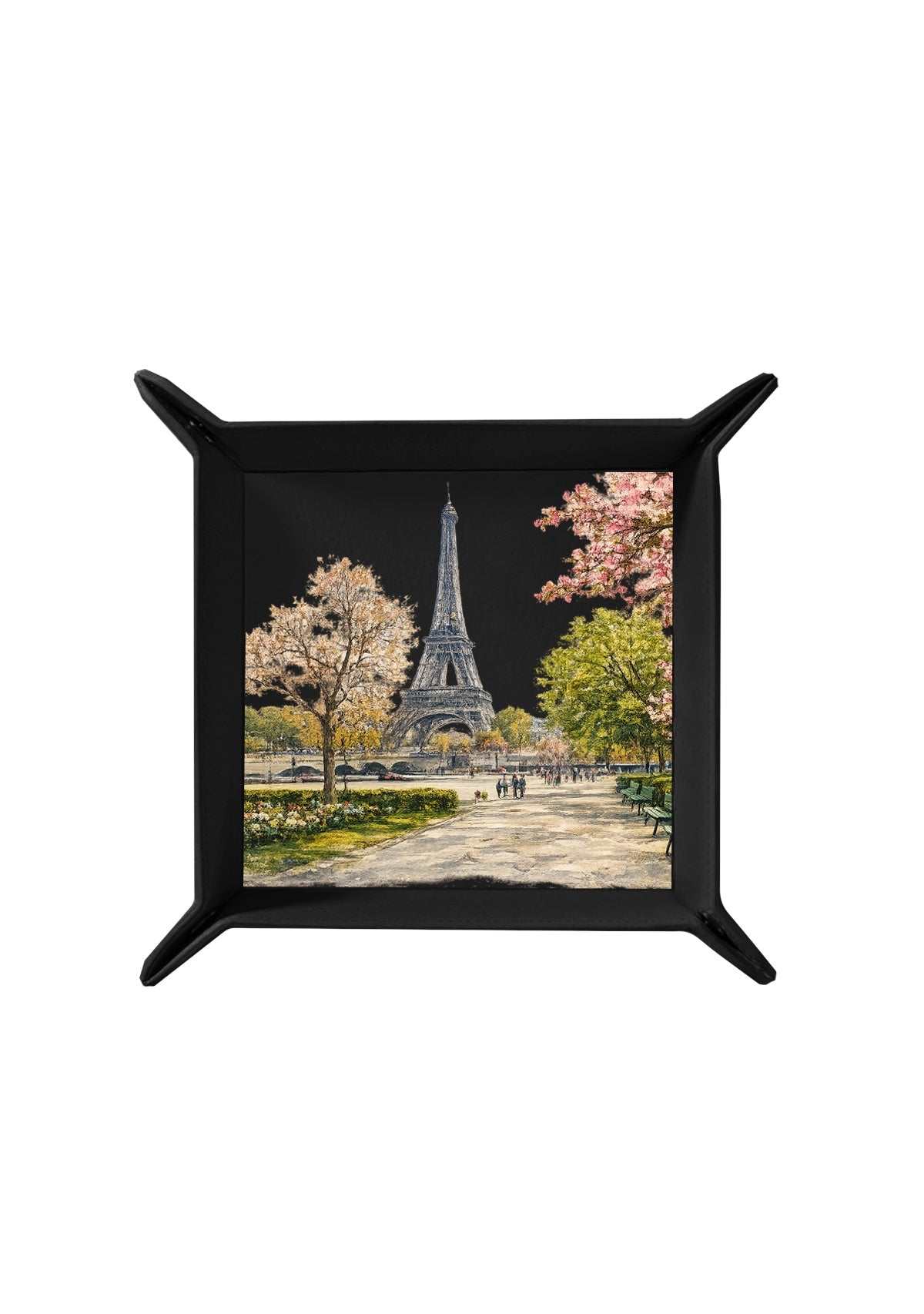 Paris Cityscape Black Tray - ALEPEL