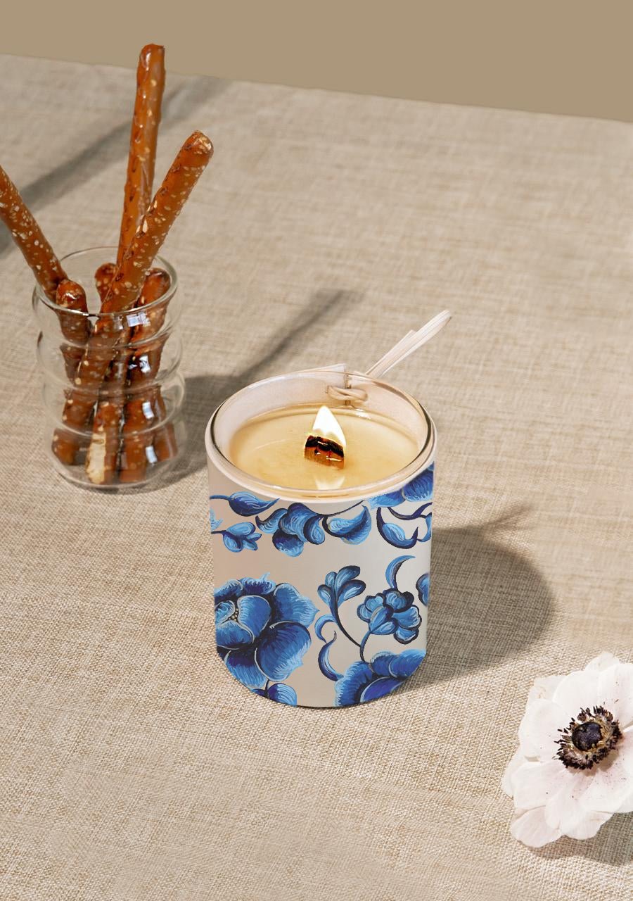 Parisian Flowers Beige Candle - ALEPEL