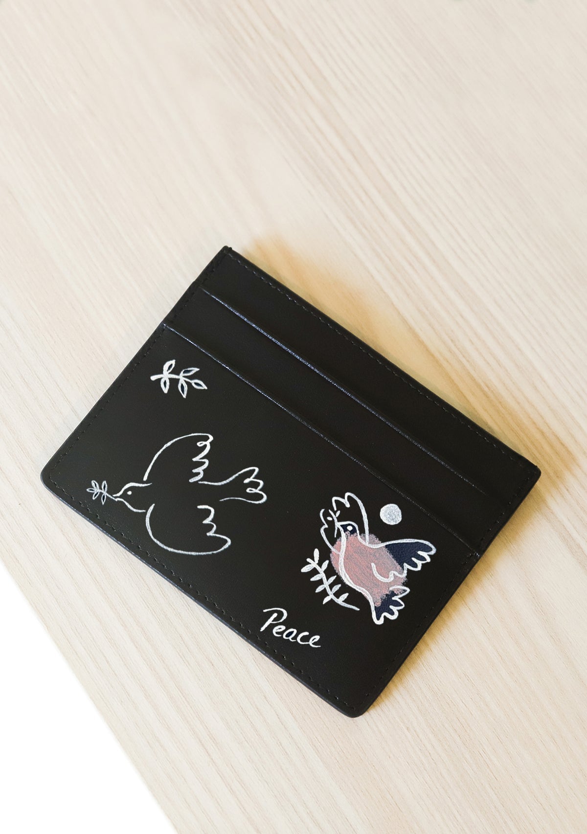 Peace Wings Black Cardholder - ALEPEL