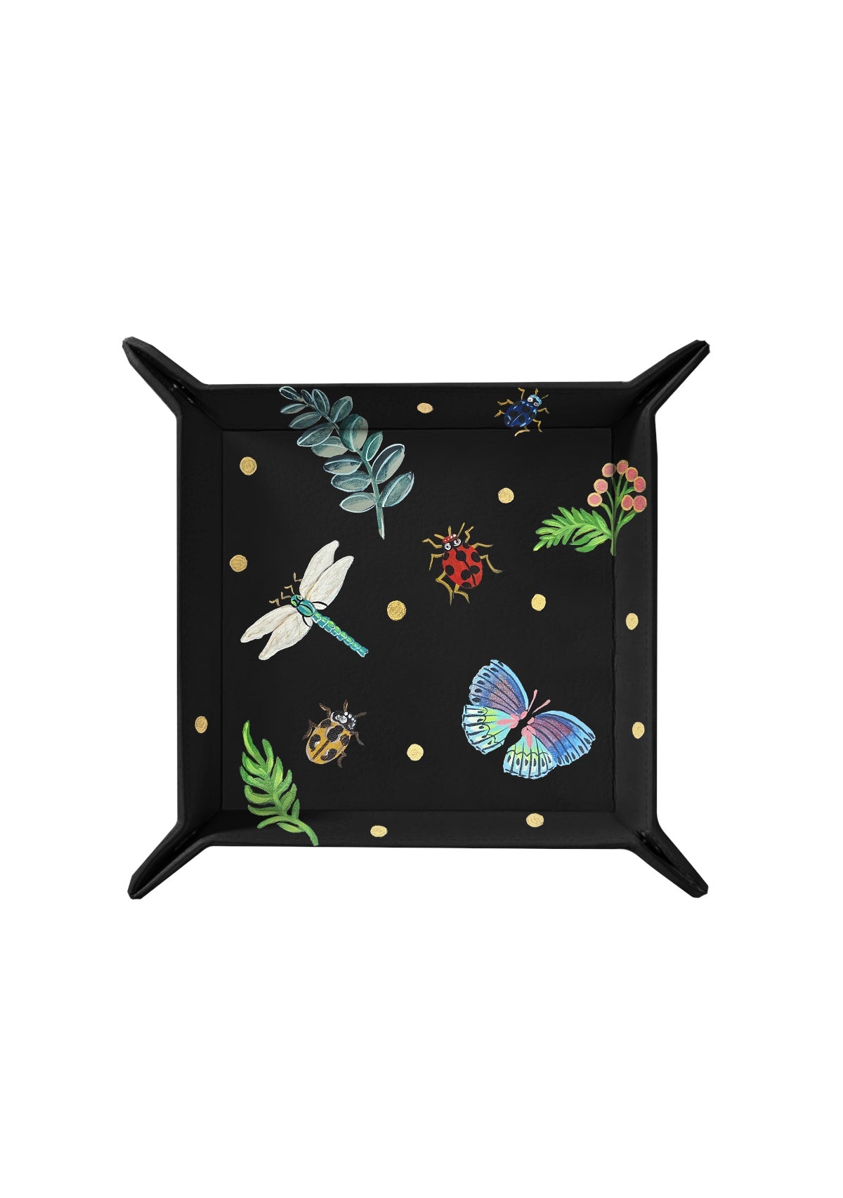 Polka Dots Black Tray - ALEPEL