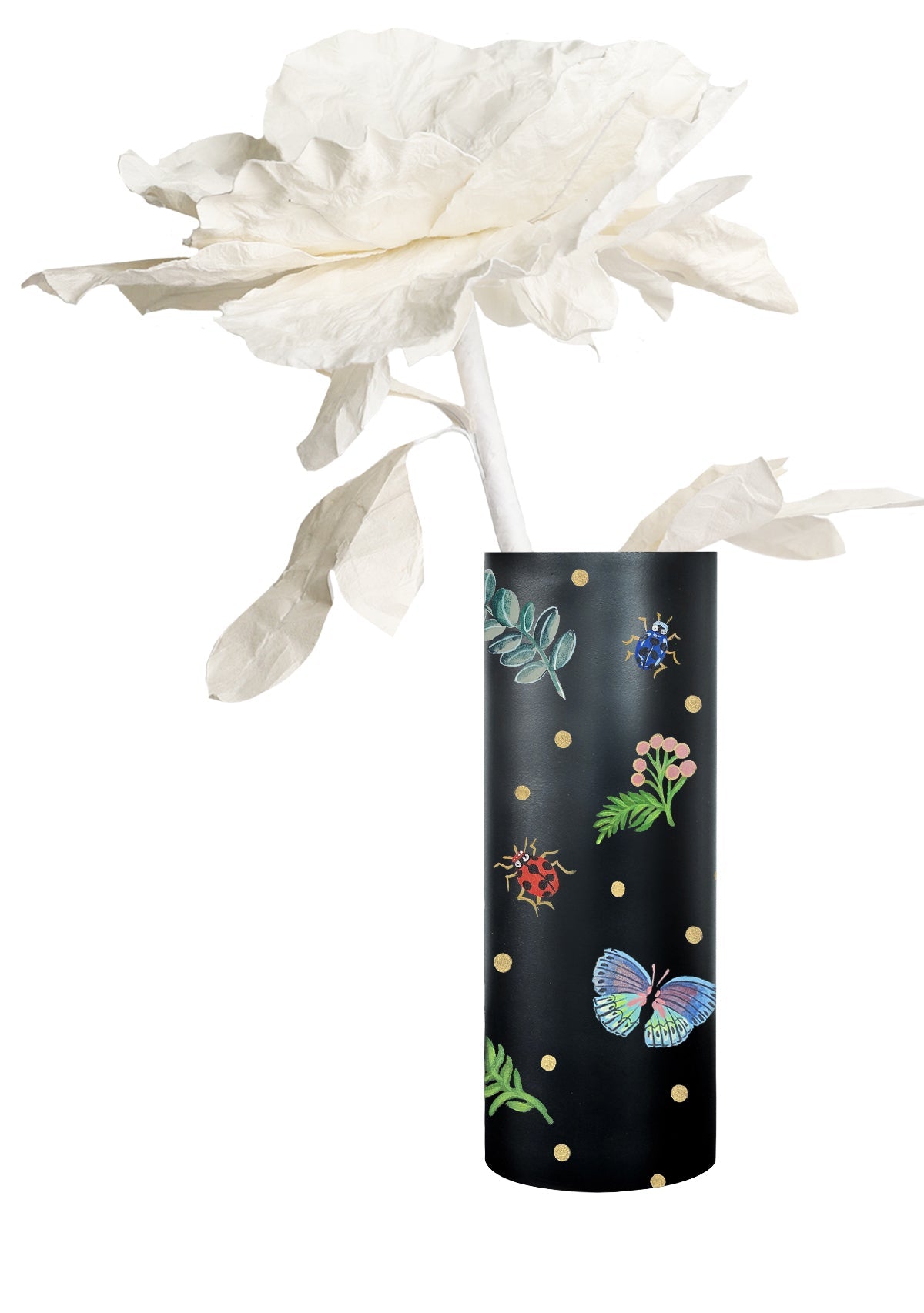 Polka Dots Black Vase - ALEPEL