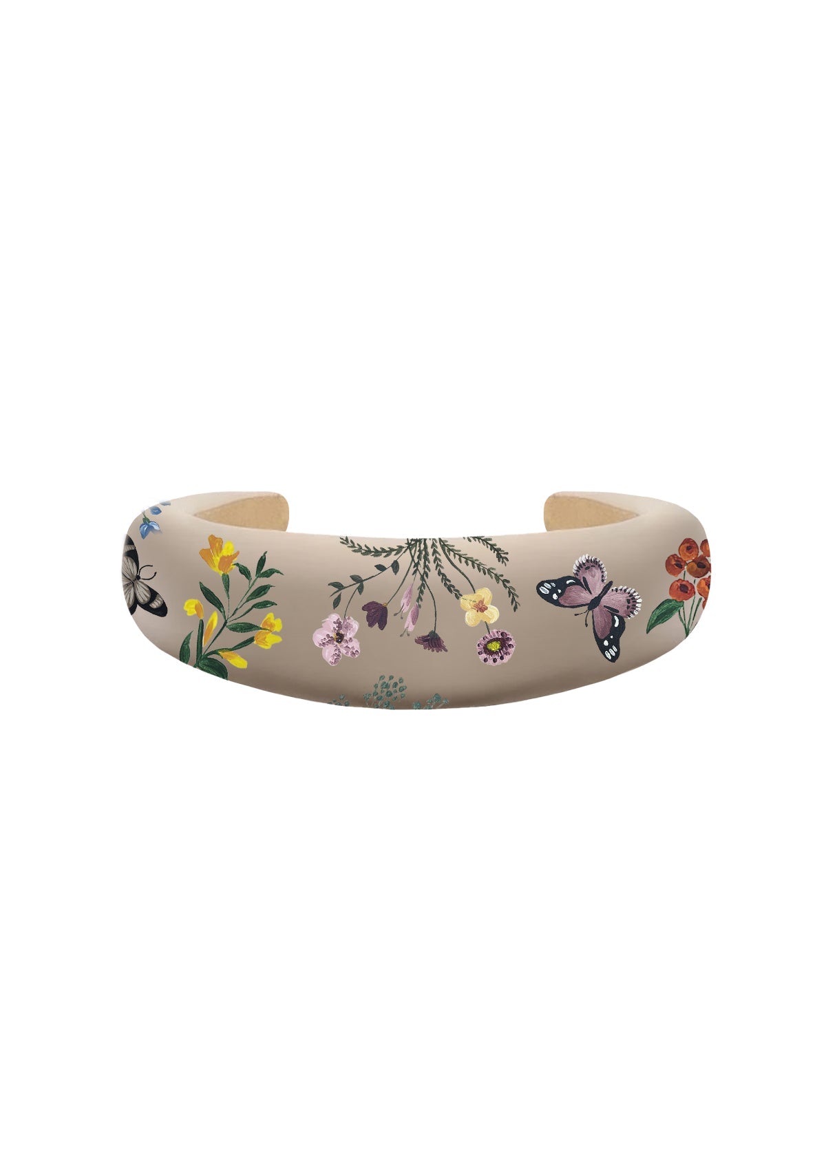 Pressed Flowers Beige Headband - ALEPEL