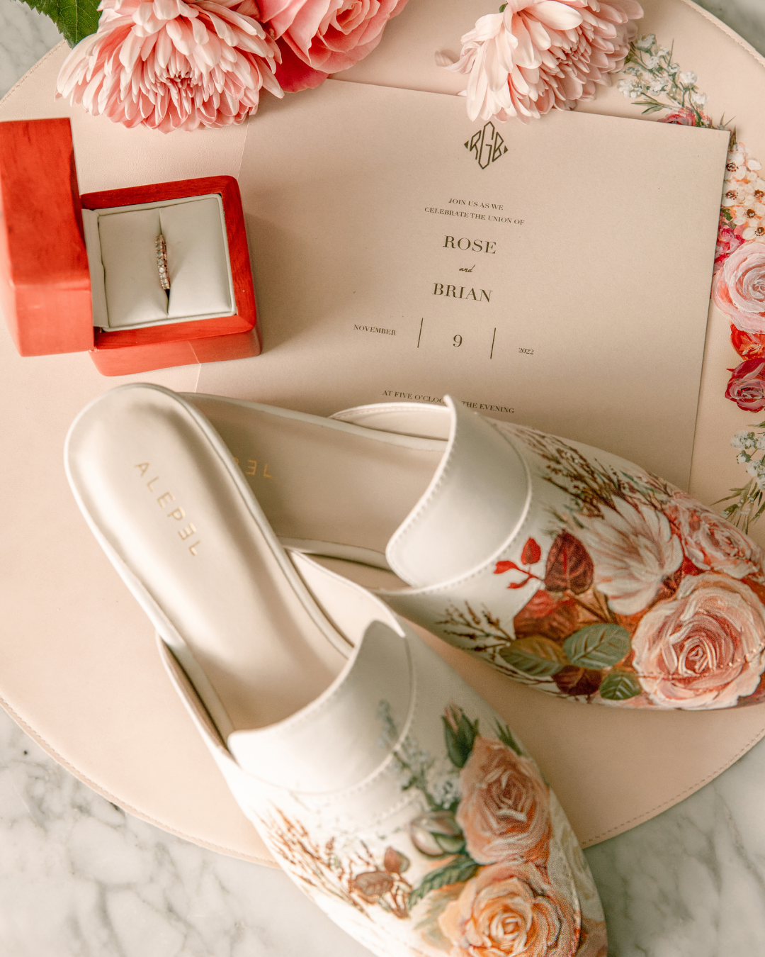 Bridal Bouquet Beige Mule
