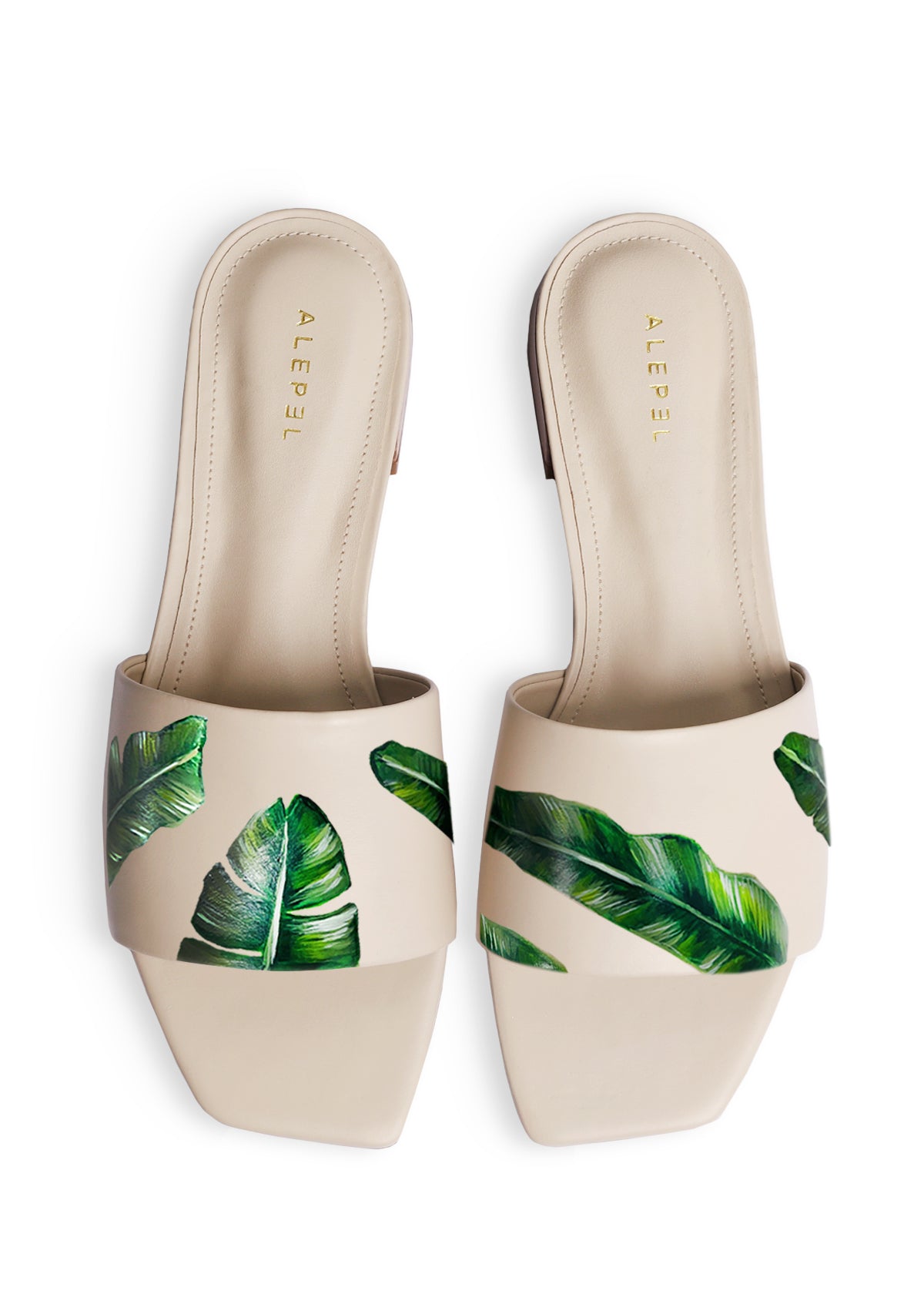 Green Palms Beige Square