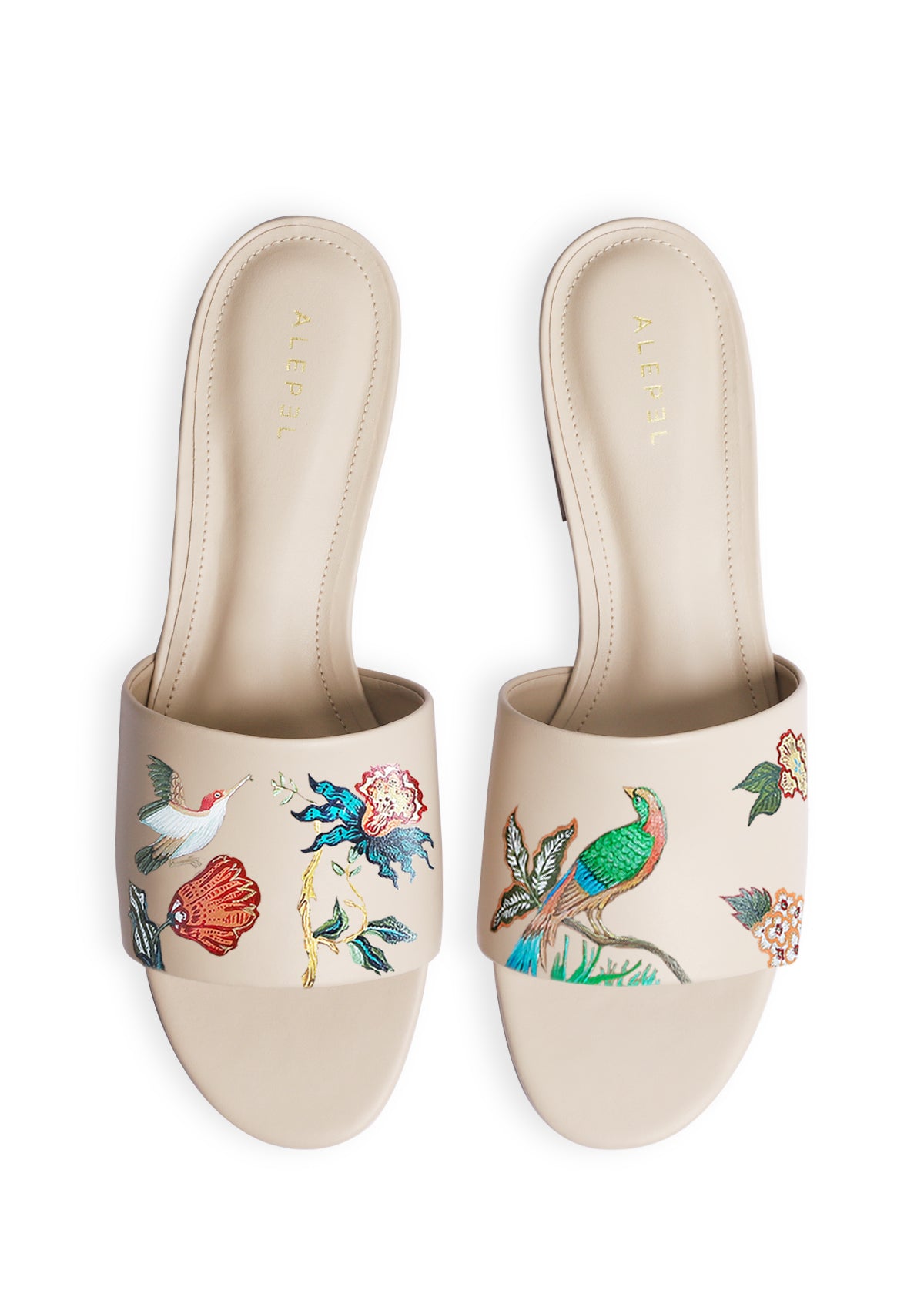 Bird Floral Beige Slide