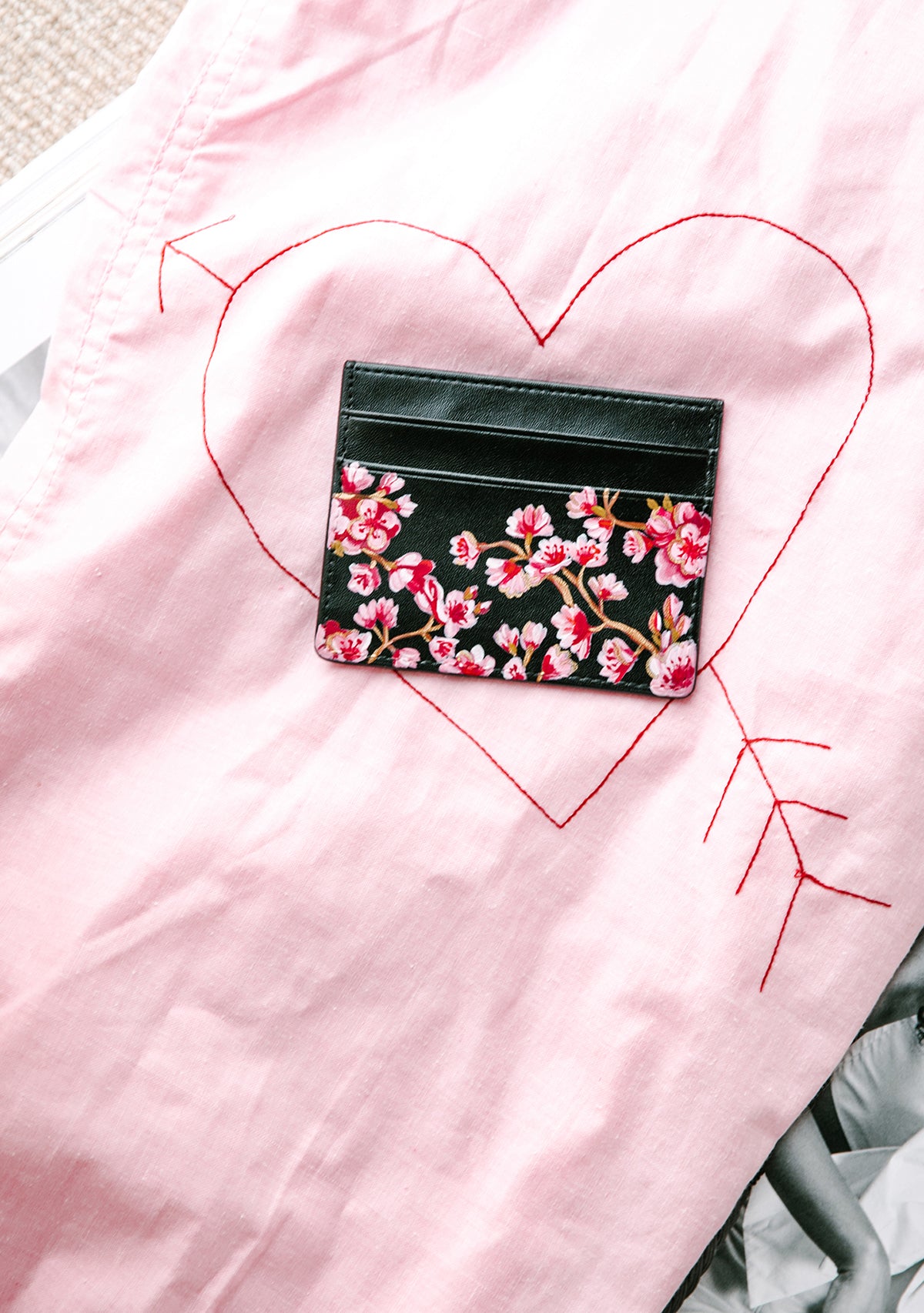 Cherry Blossom Black Cardholder