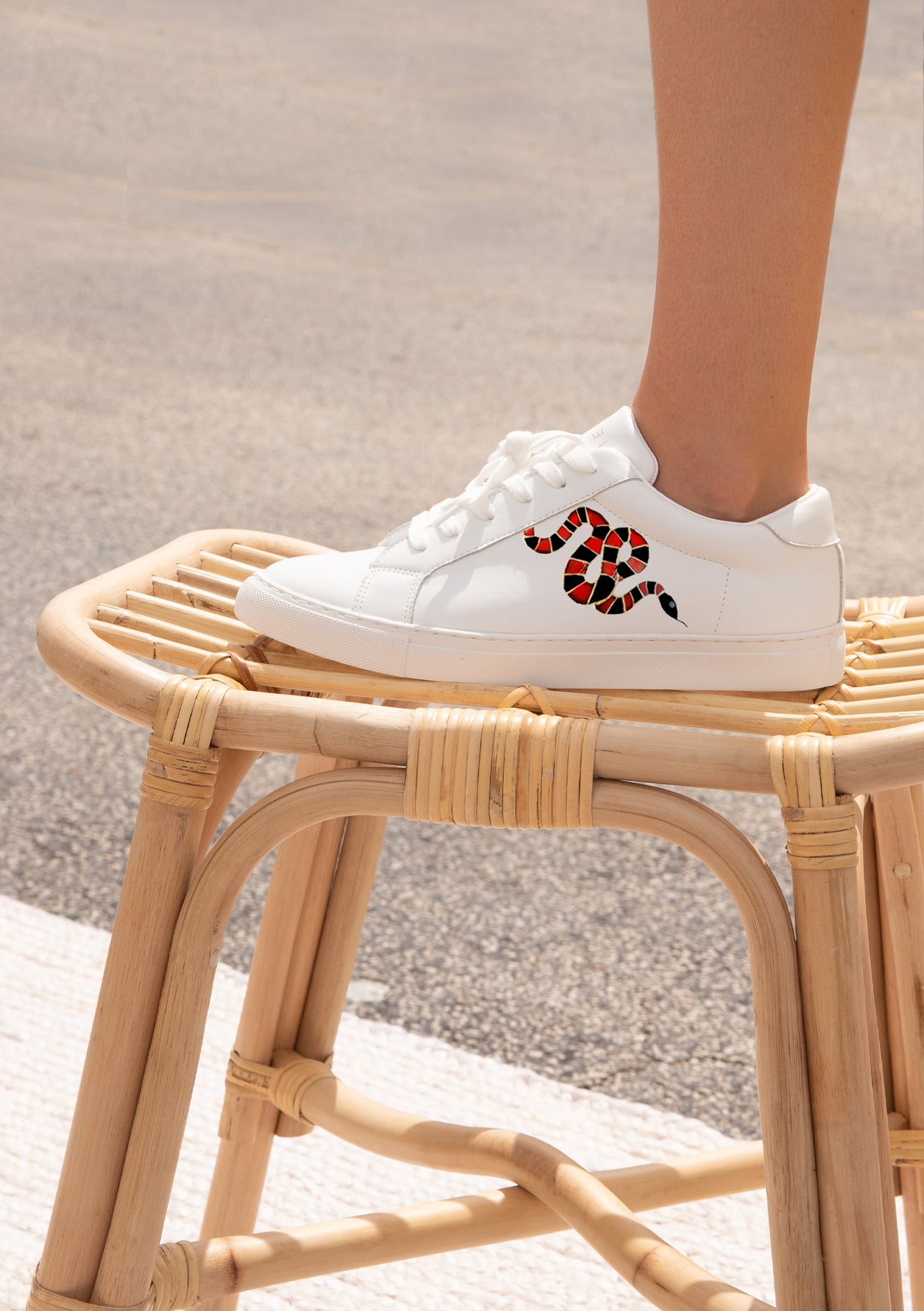 Gold Snake White Sneaker