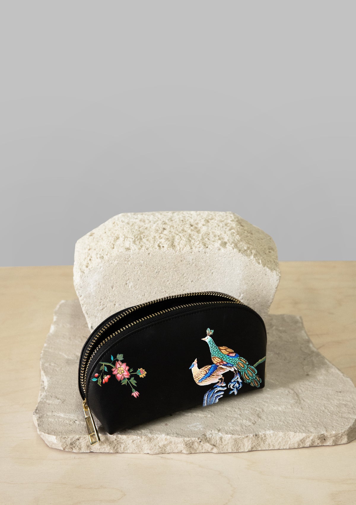 English Porcelain Black Makeup Bag