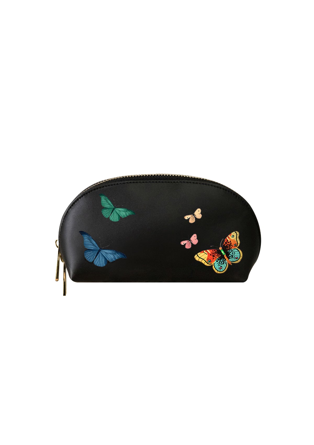 Butterflies Black Makeup Bag