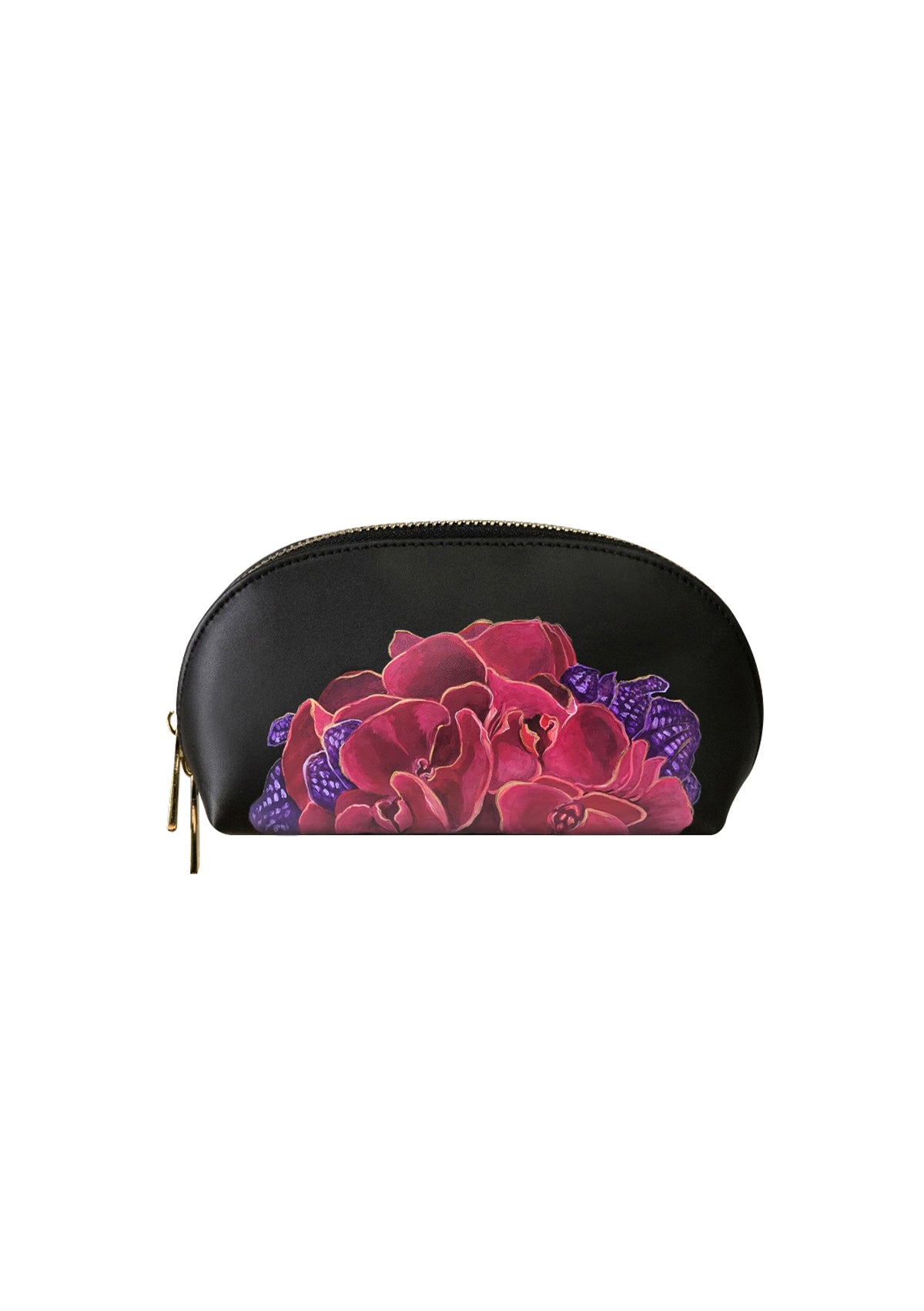 Bridal Bouquet Black Makeup Bag
