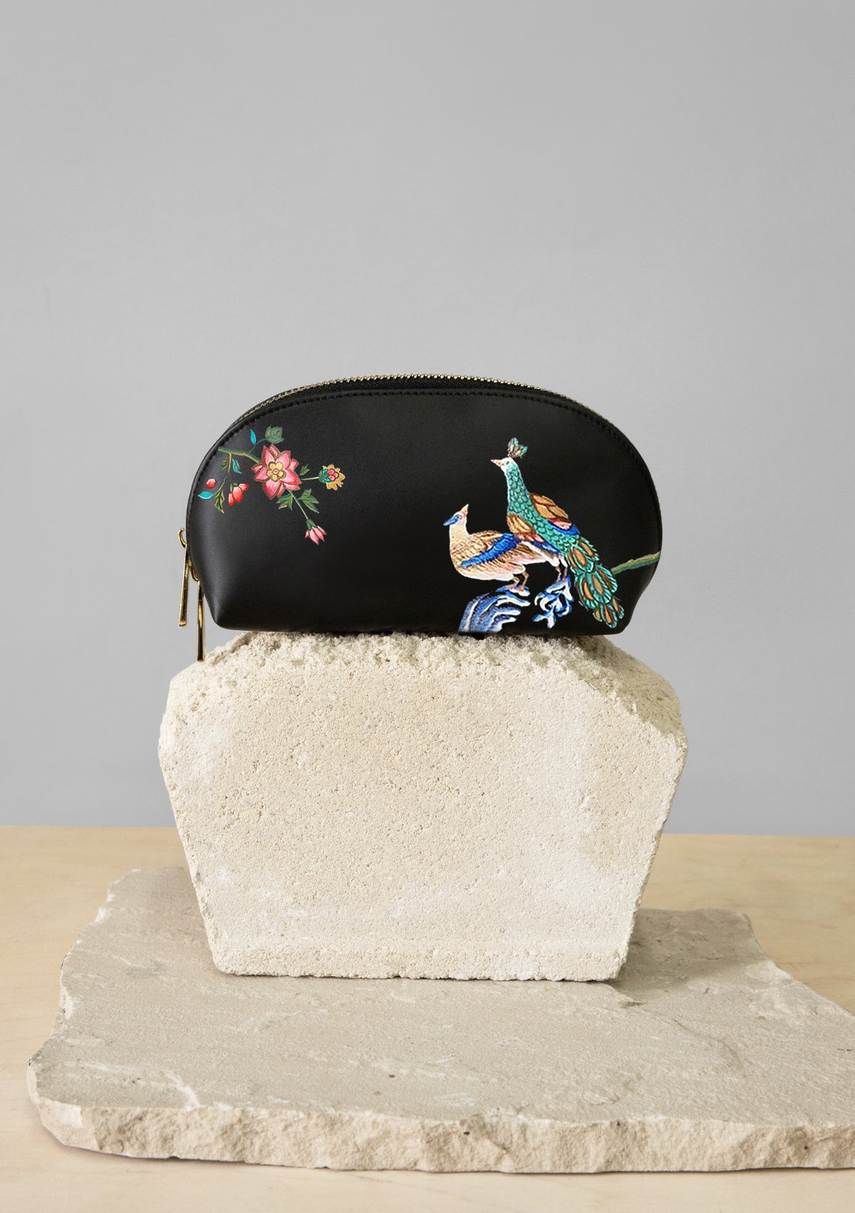 English Porcelain Black Makeup Bag